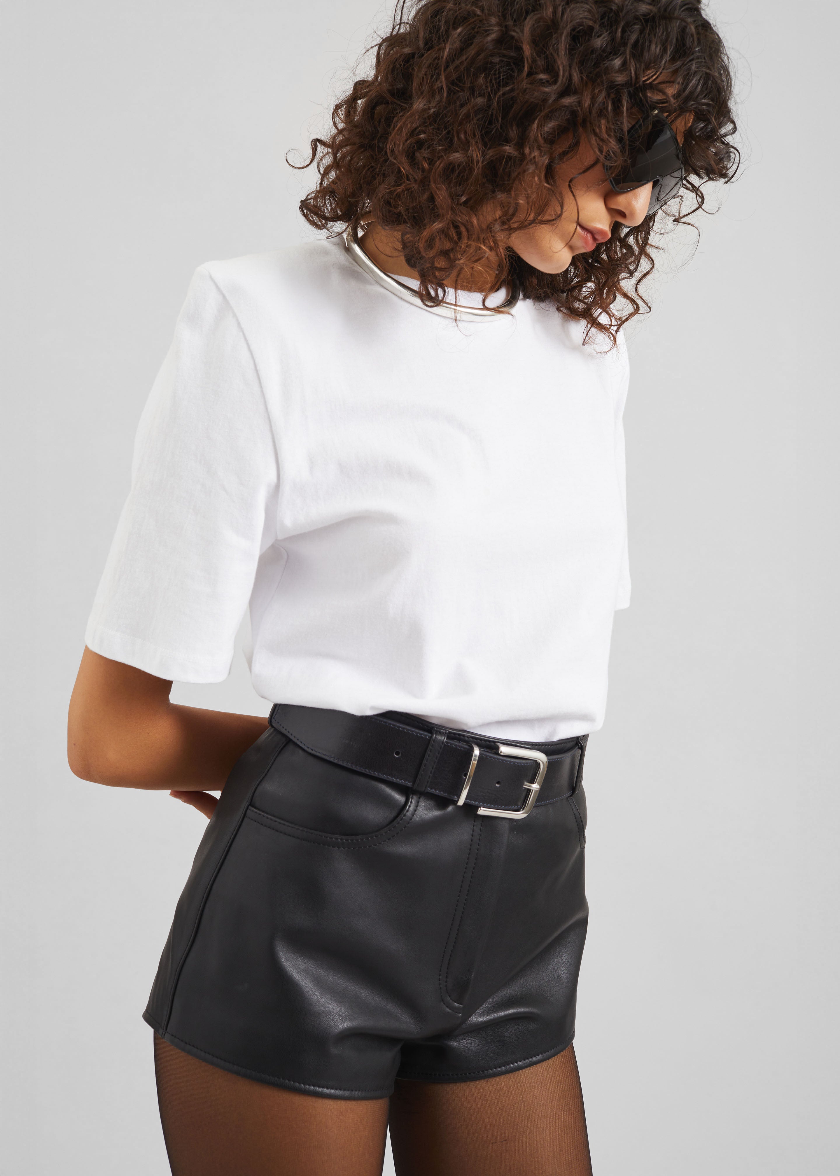 Loen Leather Hot Pants - Black – The Frankie Shop