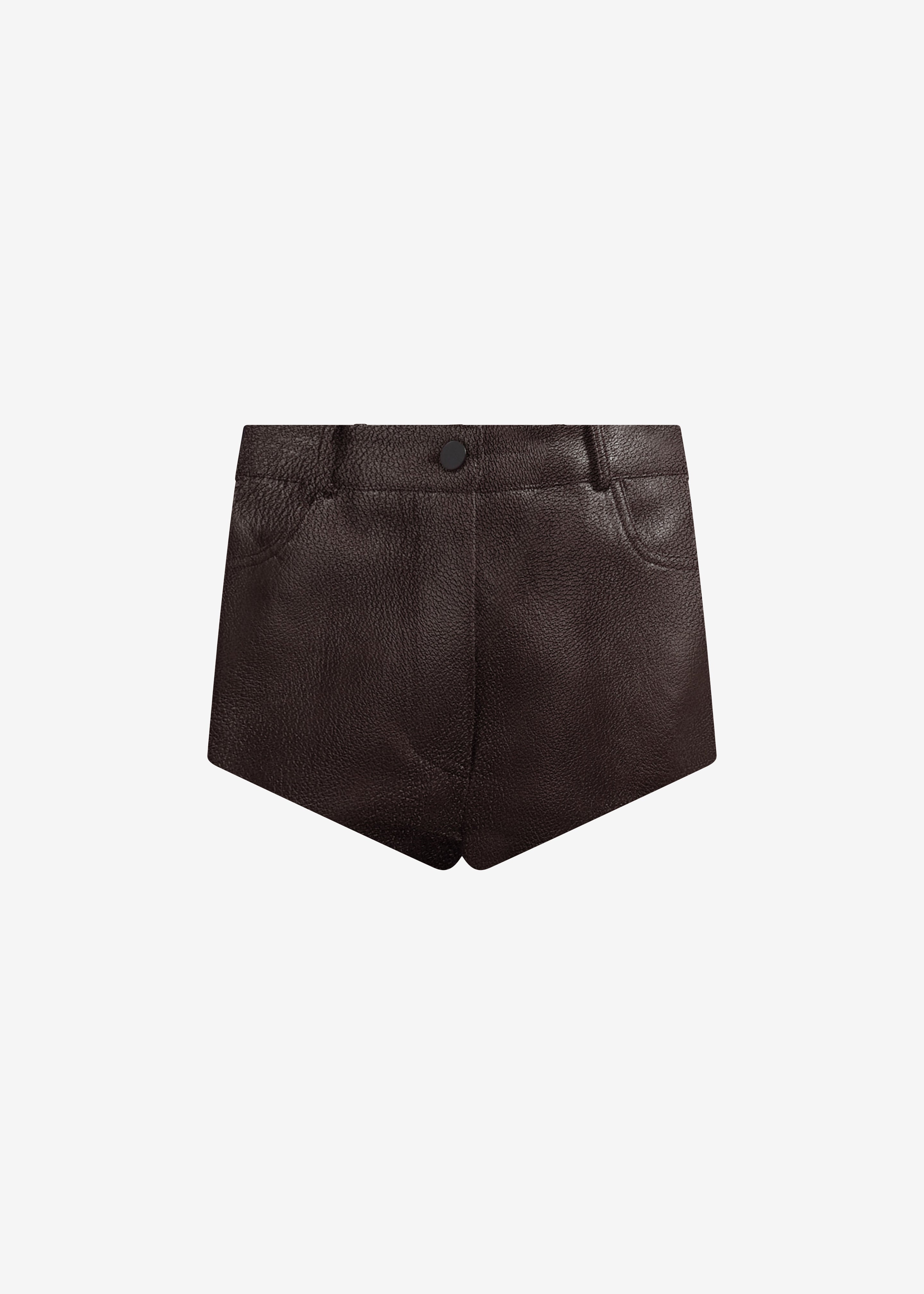 Loen Leather Hot Pants - Vintage Brown - 13