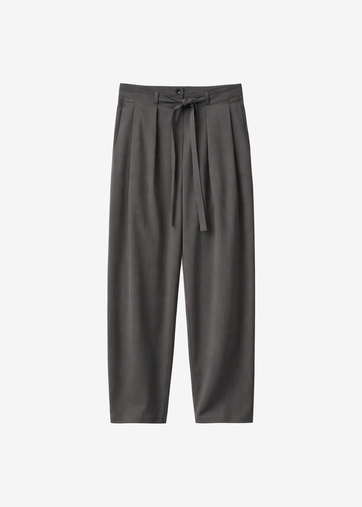 Loire Curved Pants - Charcoal Pinstripe - 6