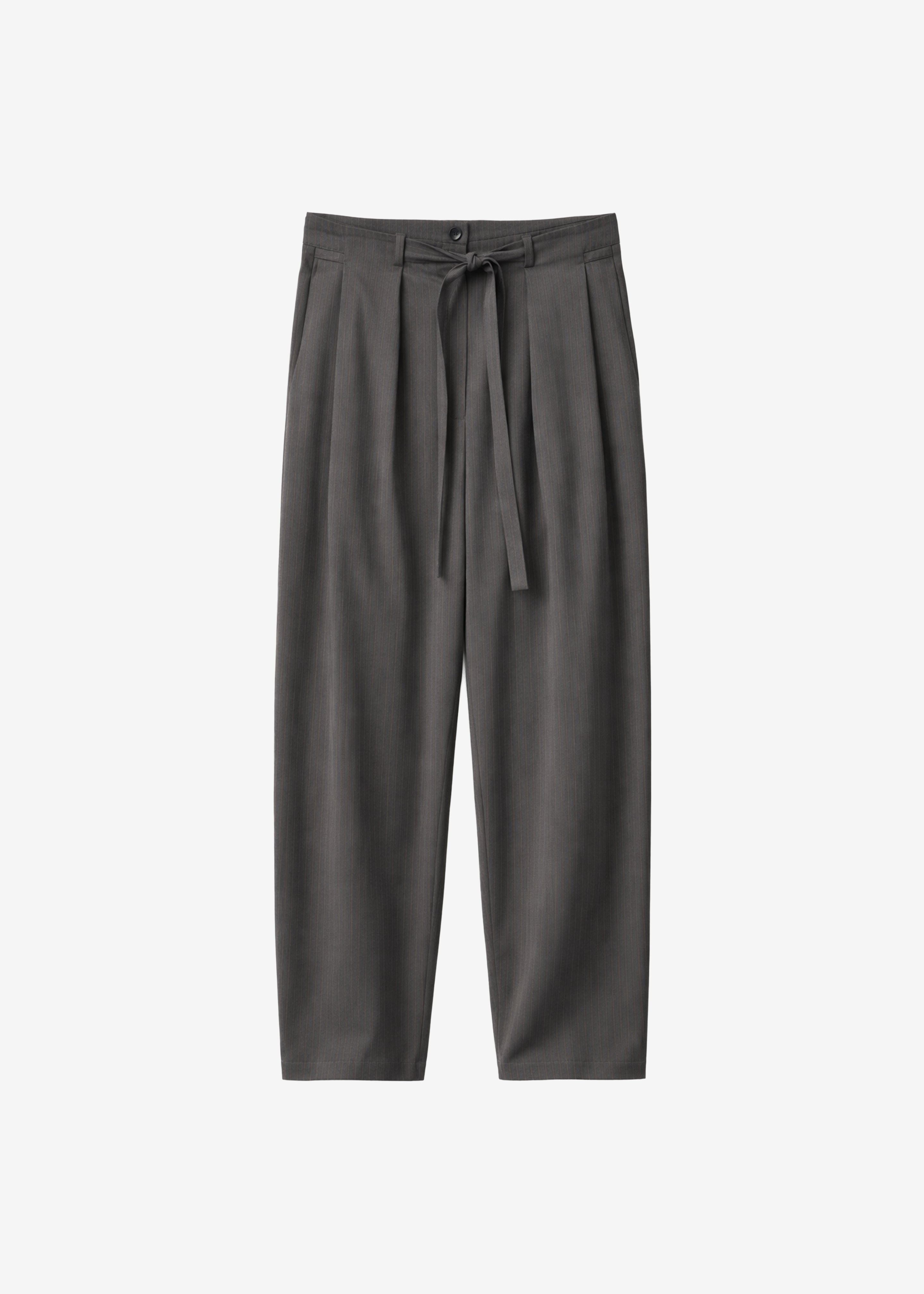 Loire Curved Pants - Charcoal Pinstripe - 6