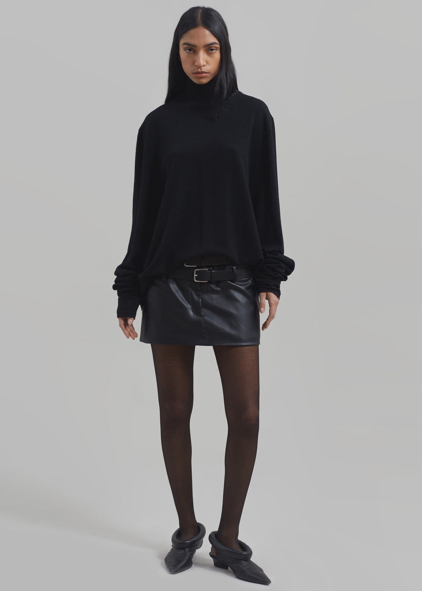Lola Faux Leather Mini Skirt - Black
