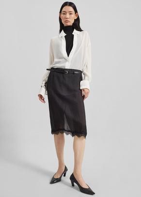 Lolai Sheer Lace Skirt - Black