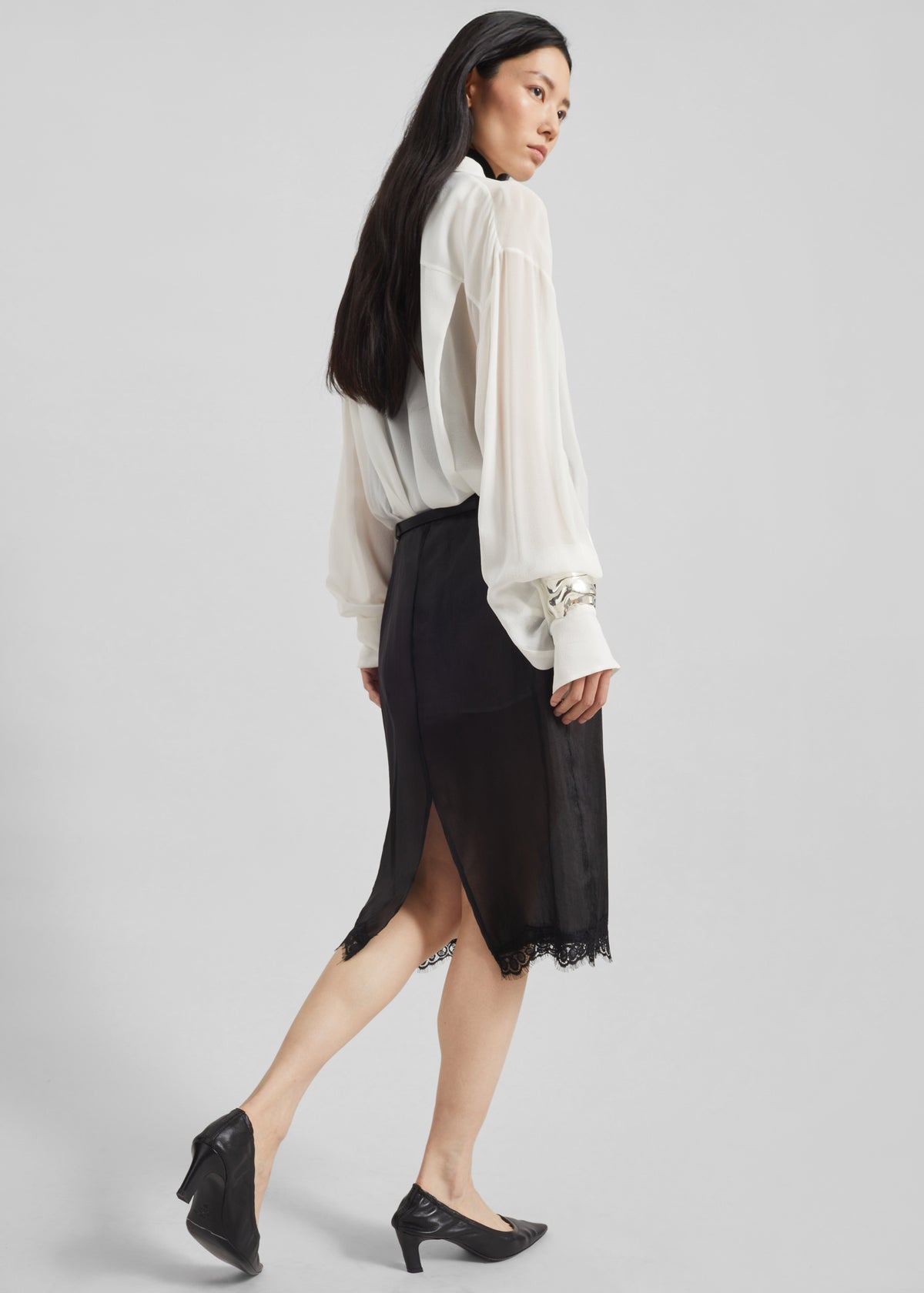 Lolai Sheer Lace Skirt - Black - 8