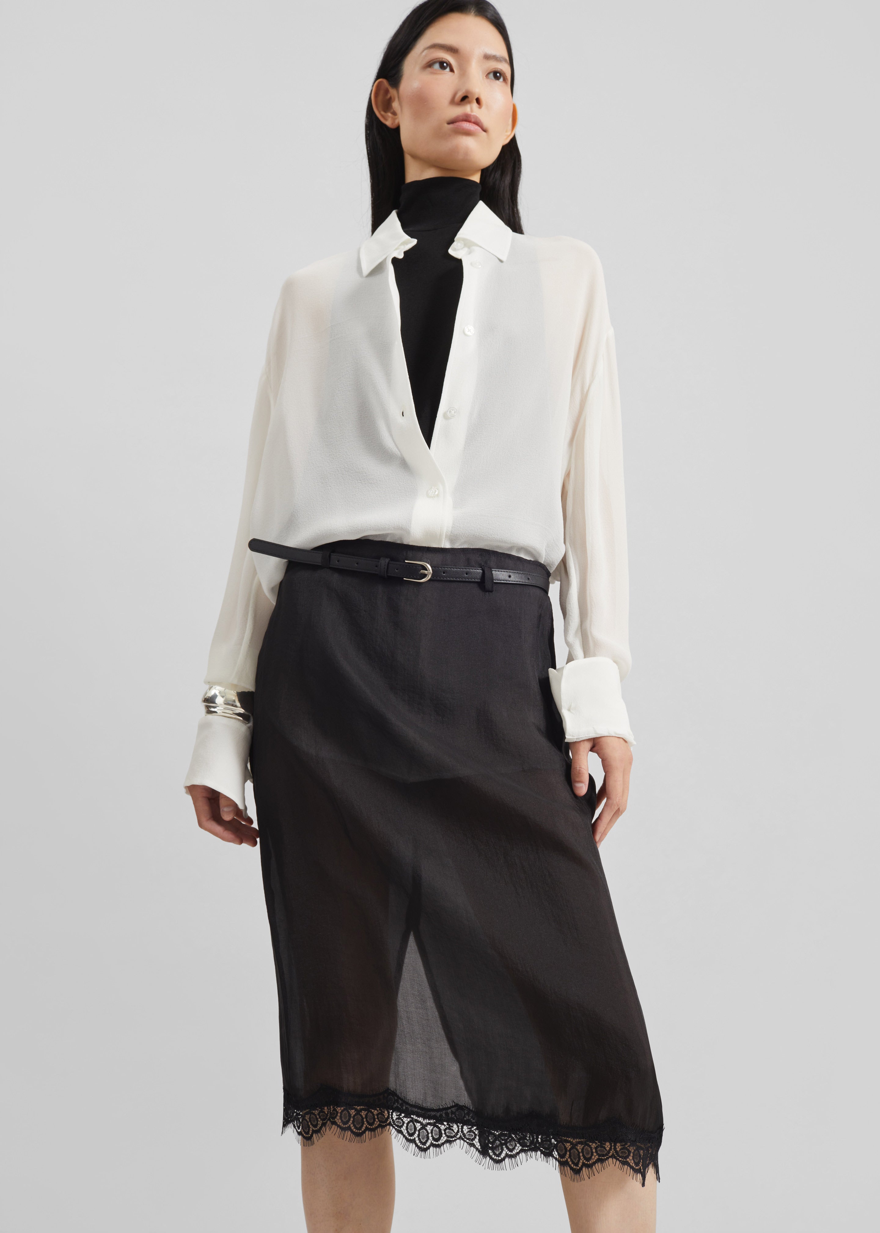 Lolai Sheer Lace Skirt - Black – The Frankie Shop