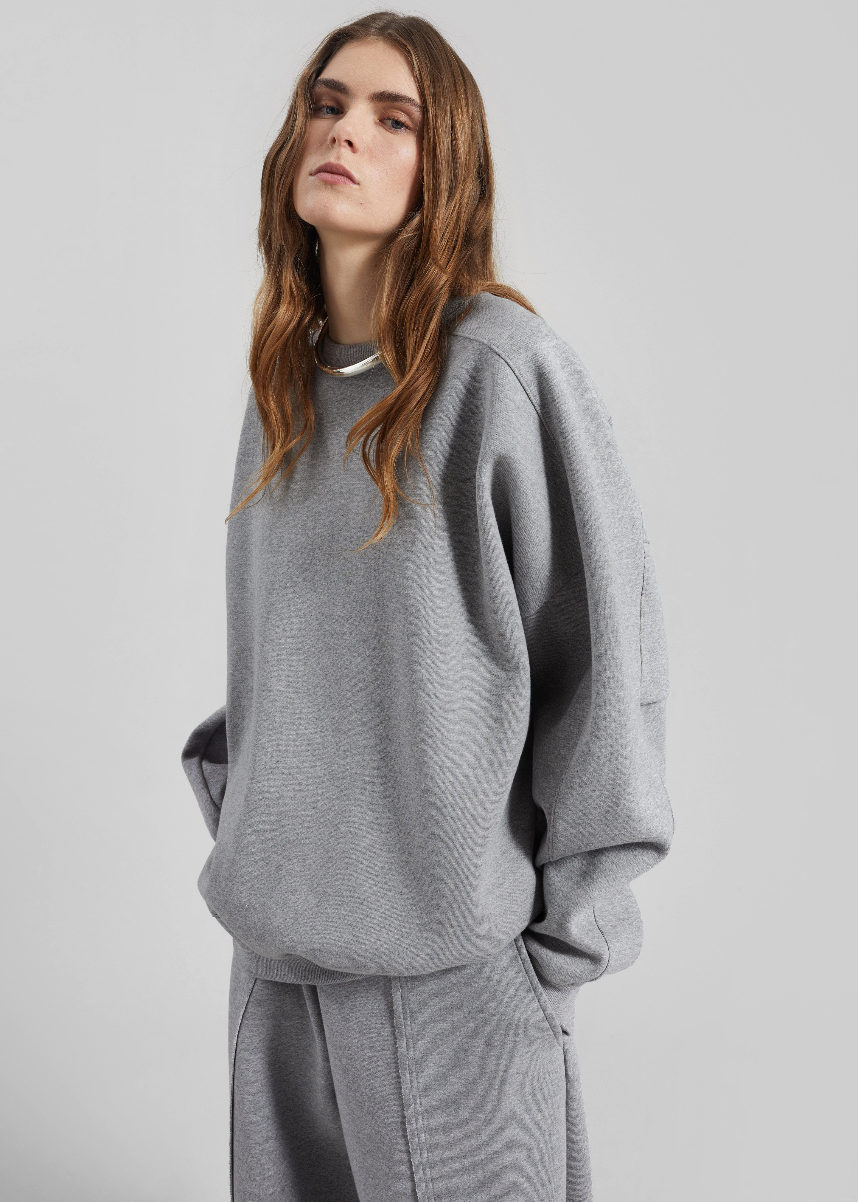 Lonay Balloon Sleeve Sweatshirt - Grey - 3