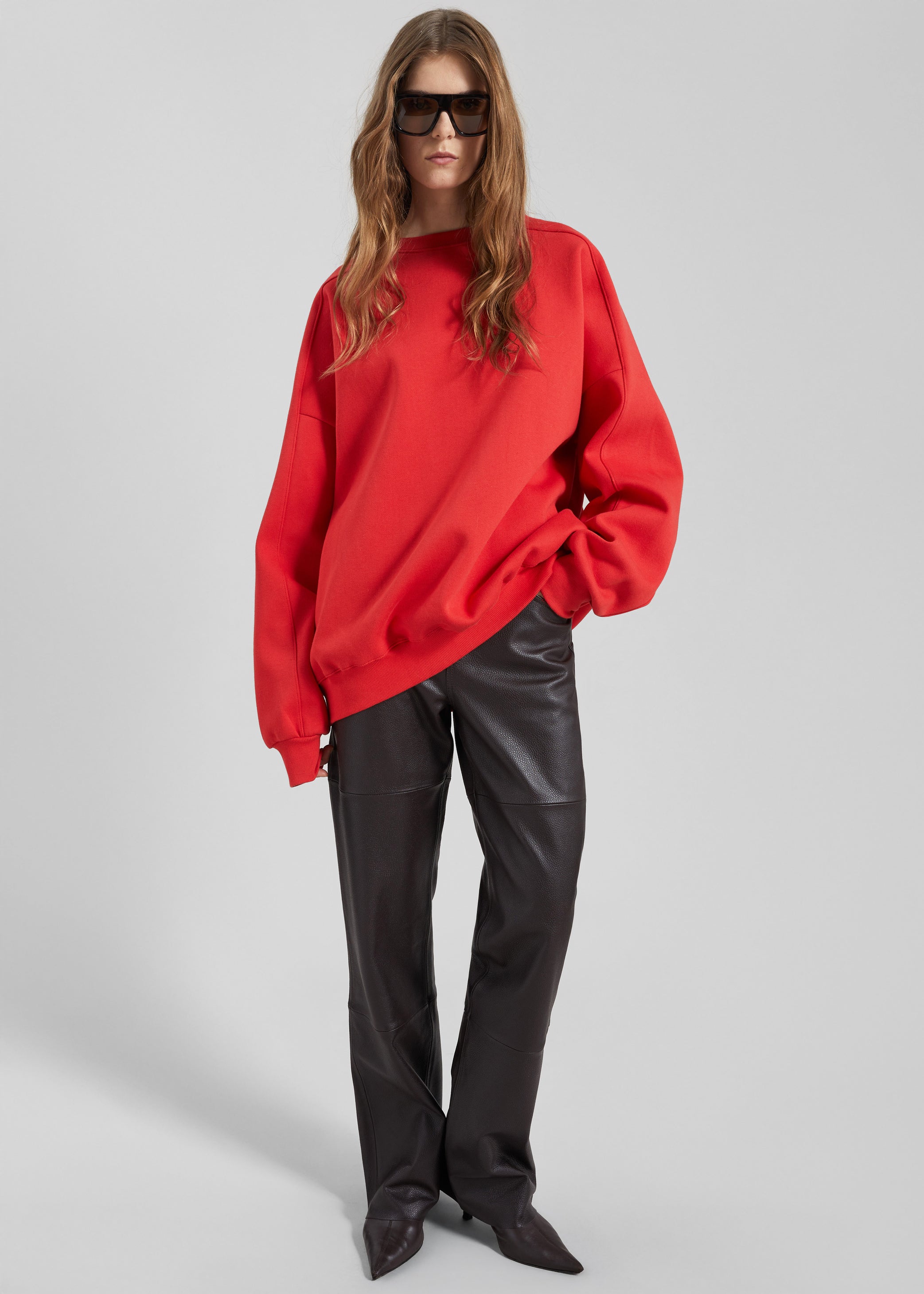 Shop the look image for Lonay Balloon Sleeve Sweatshirt - Red