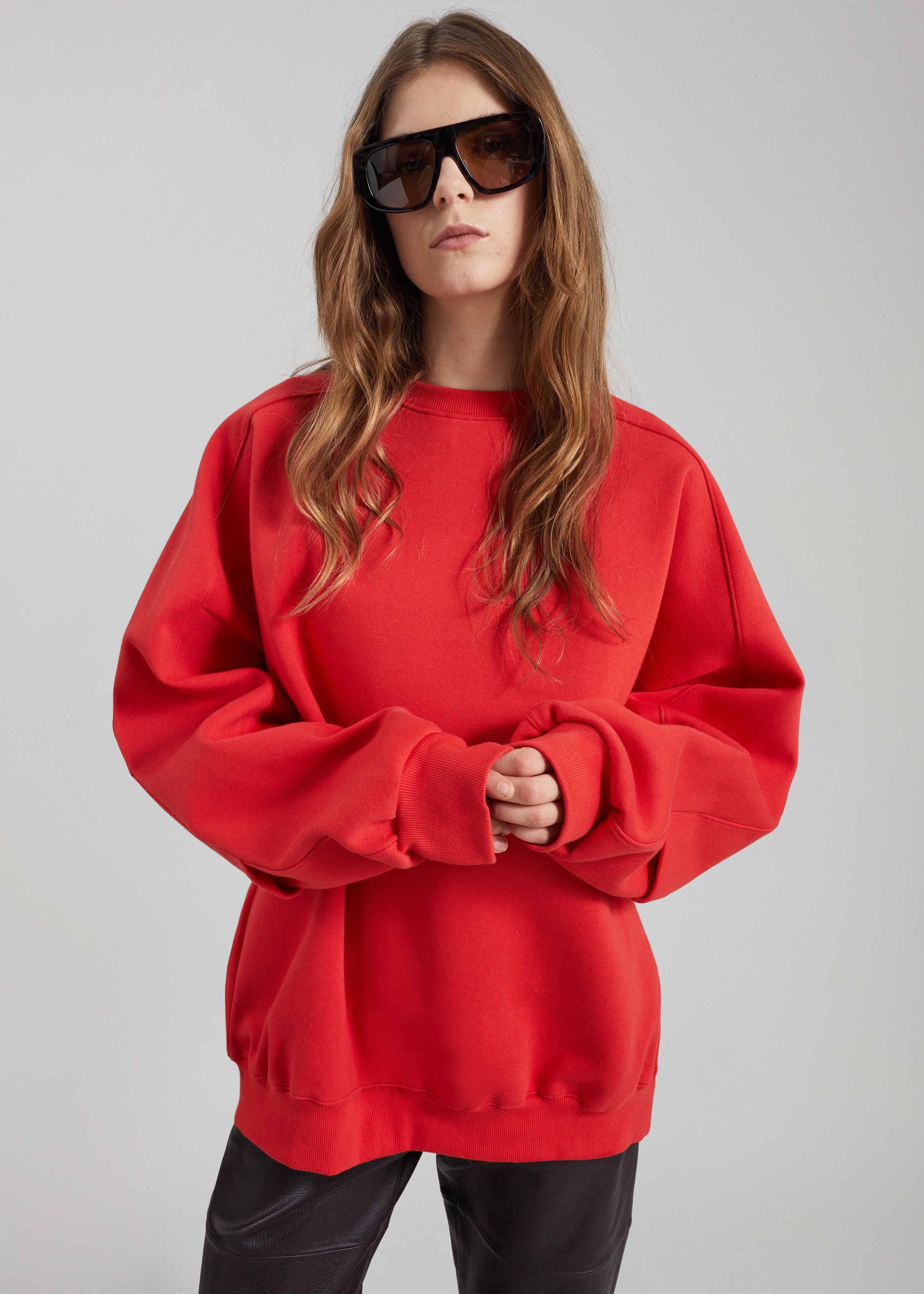 Lonay Balloon Sleeve Sweatshirt - Red – The Frankie Shop