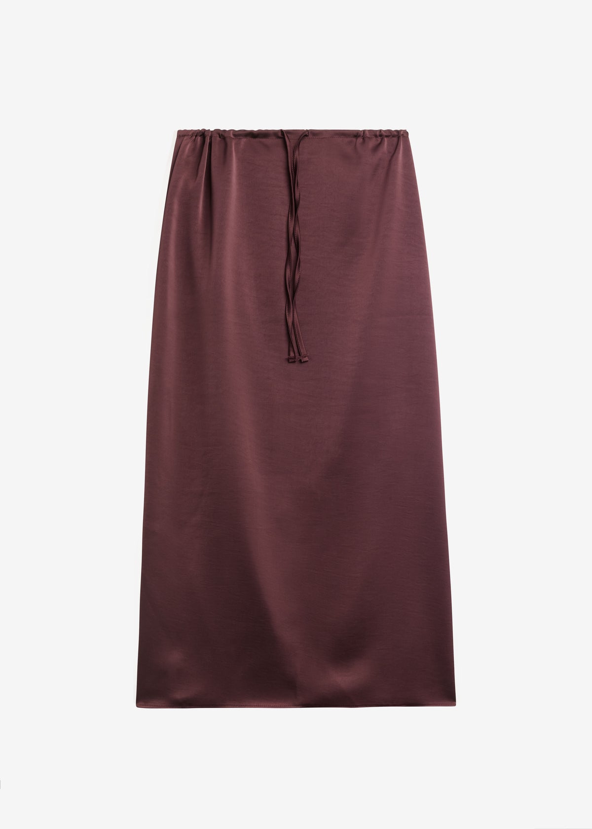 Loray Satin Midi Skirt - Burgundy - 7