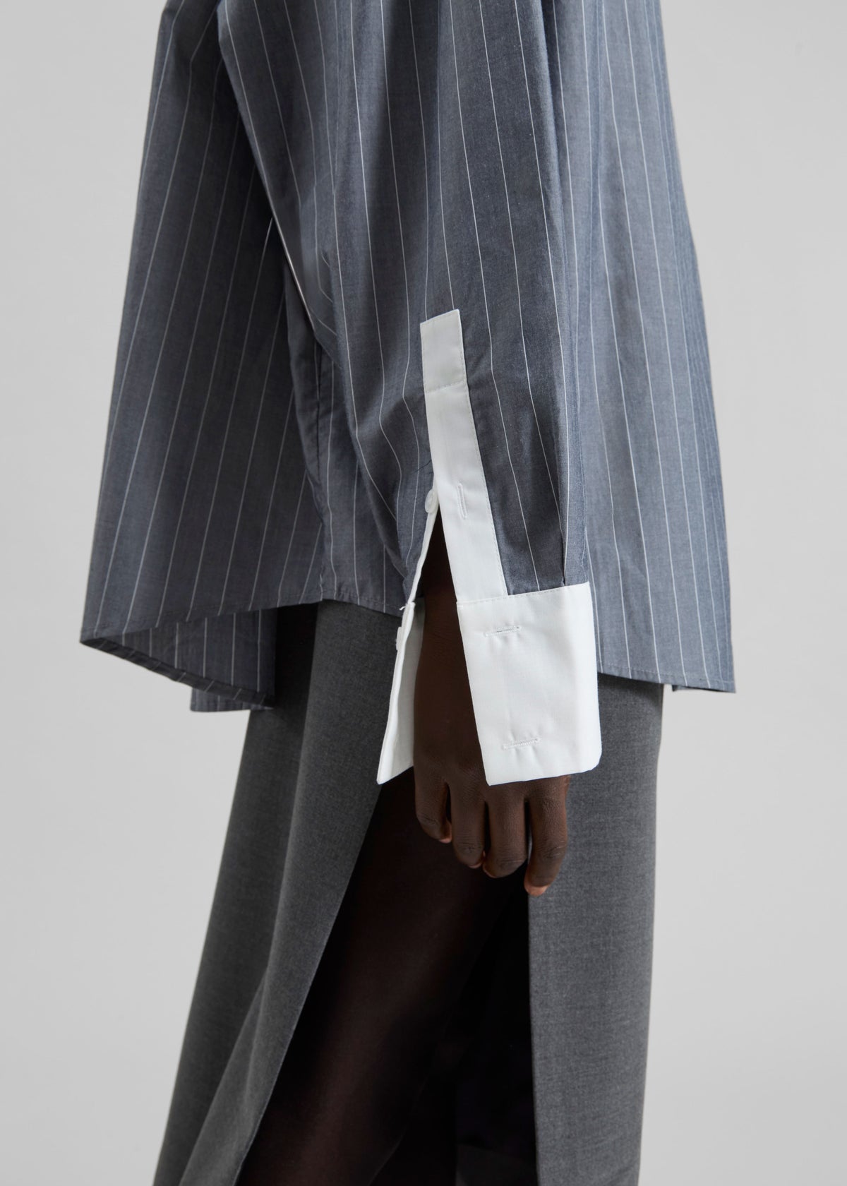 Lorna Shirt - Grey/White Pinstripe - 4