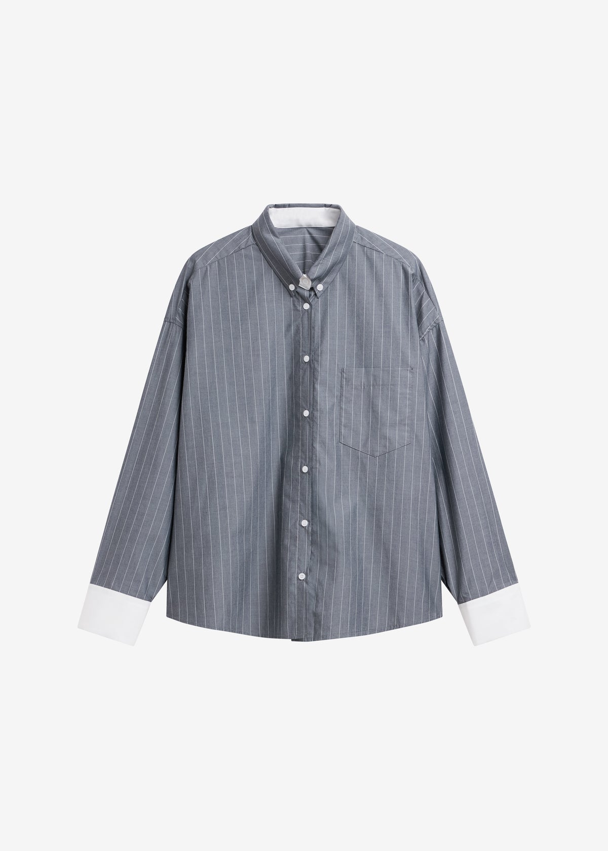Lorna Shirt - Grey/White Pinstripe - 7