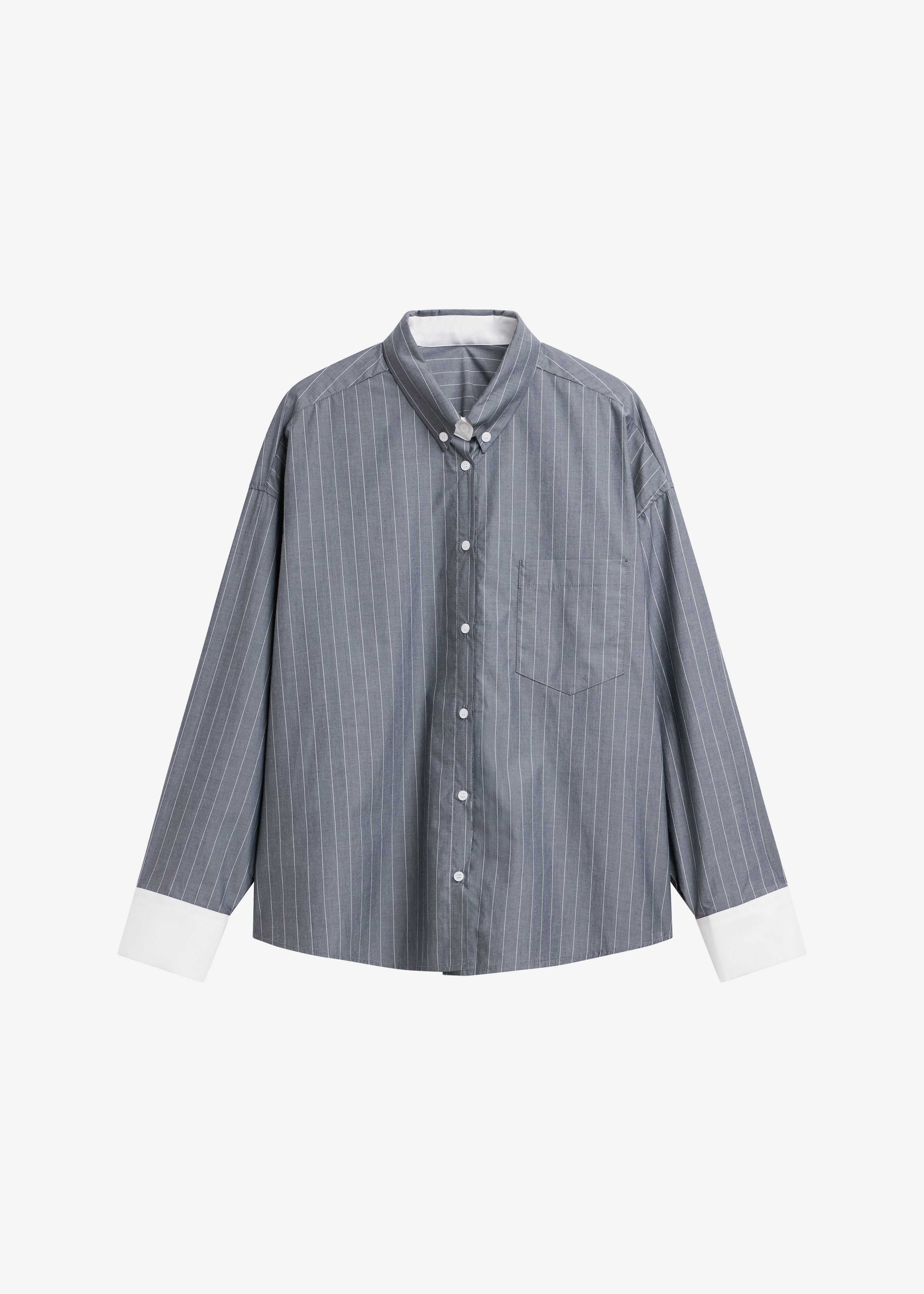 Lorna Shirt - Grey/White Pinstripe - 7