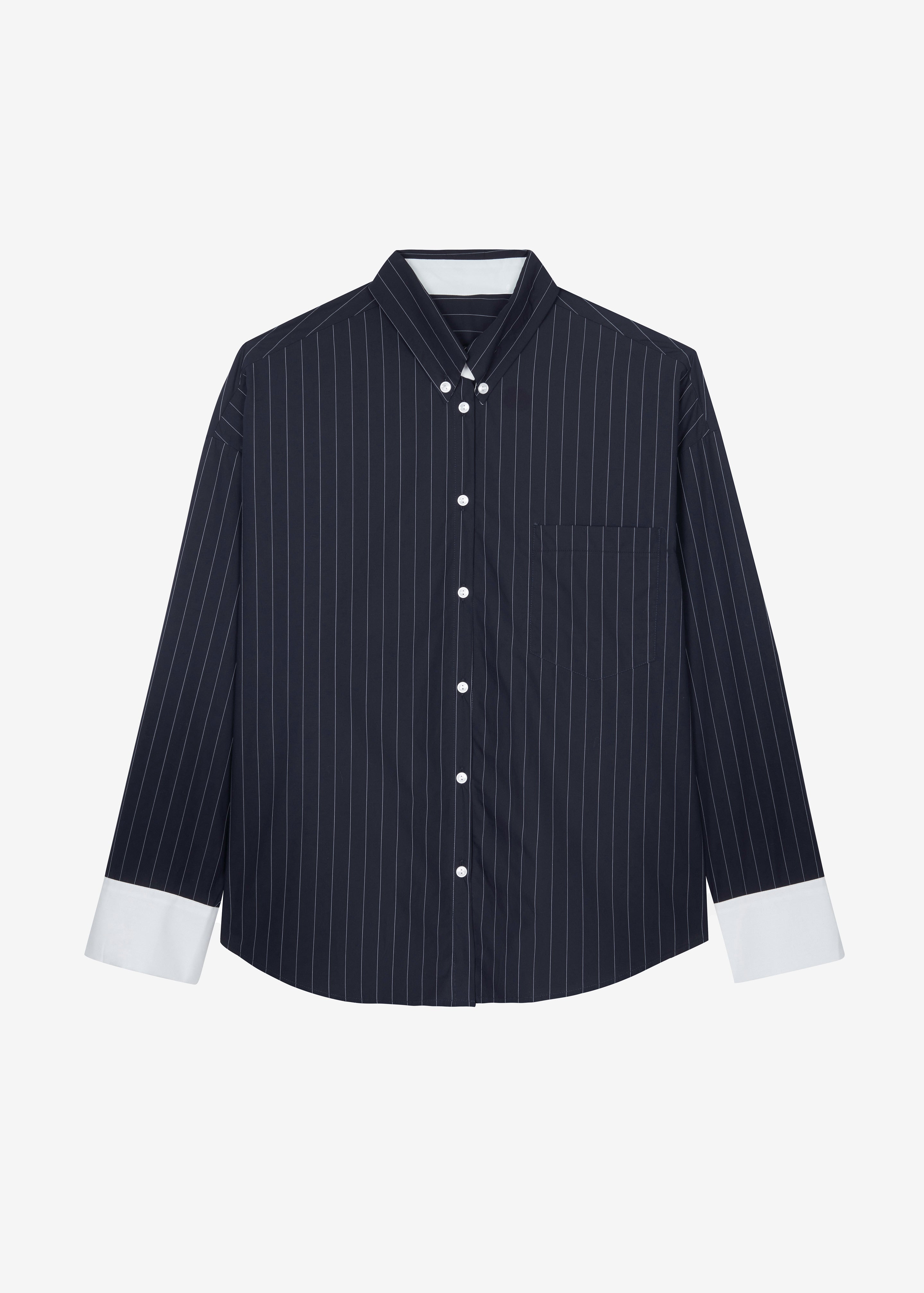 Lorna Shirt - Navy/White Pinstripe - 9