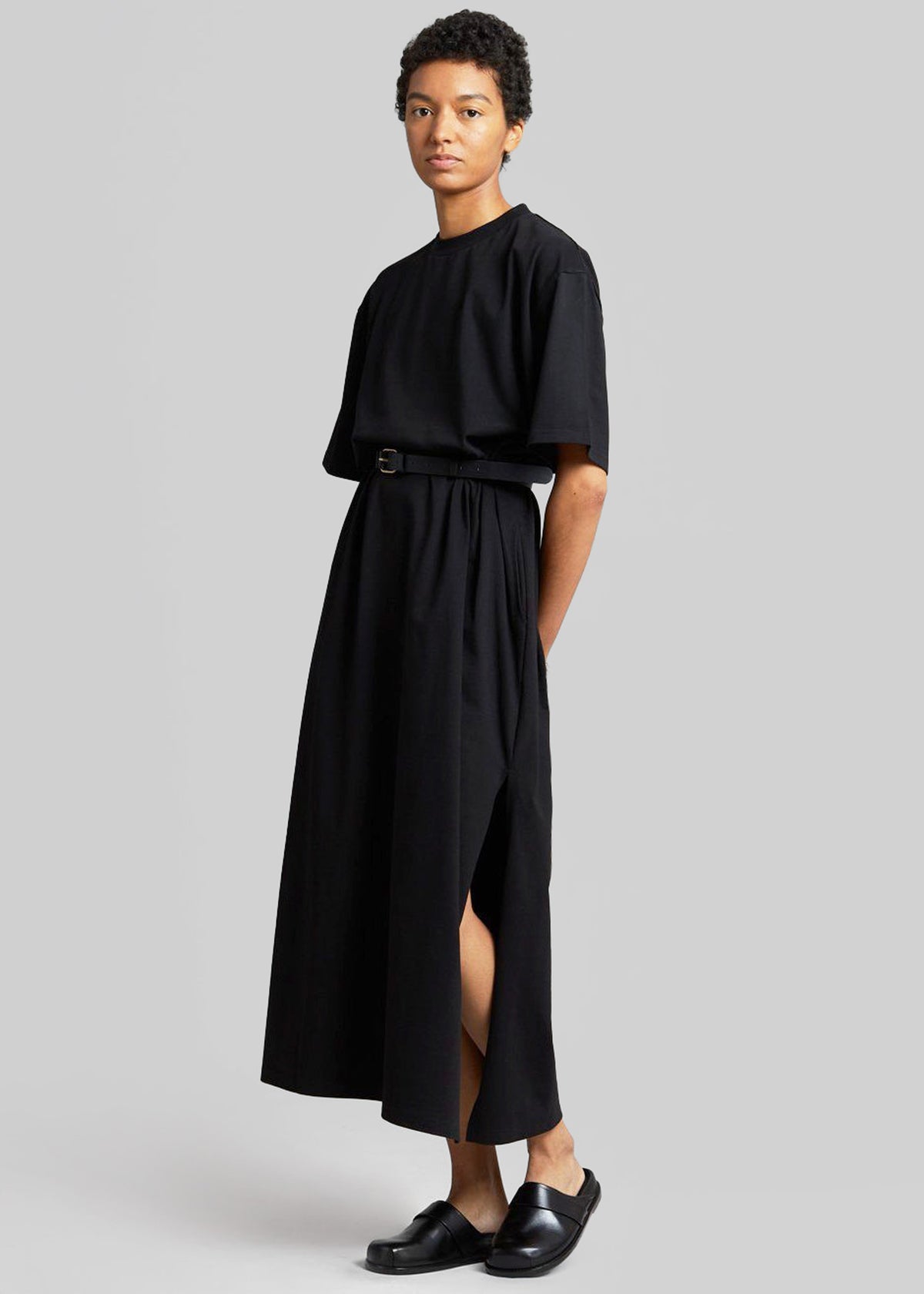 Lou Oversized Tee Dress - Black - 6