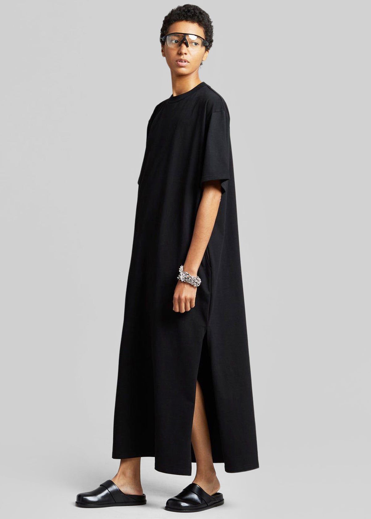 Lou Oversized Tee Dress - Black - 3