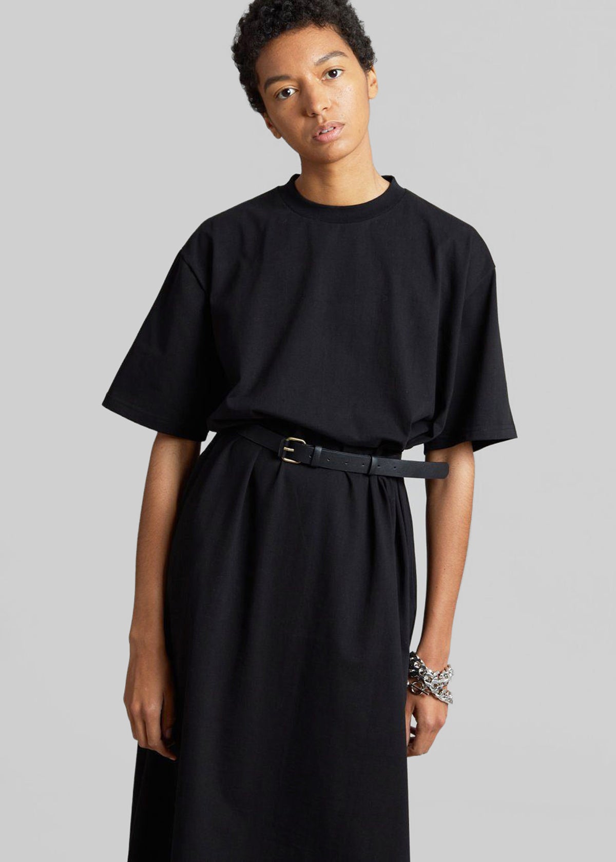 Lou Oversized Tee Dress - Black - 4