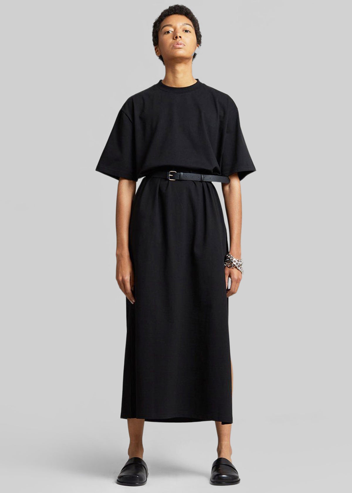 Lou Oversized Tee Dress - Black - 7