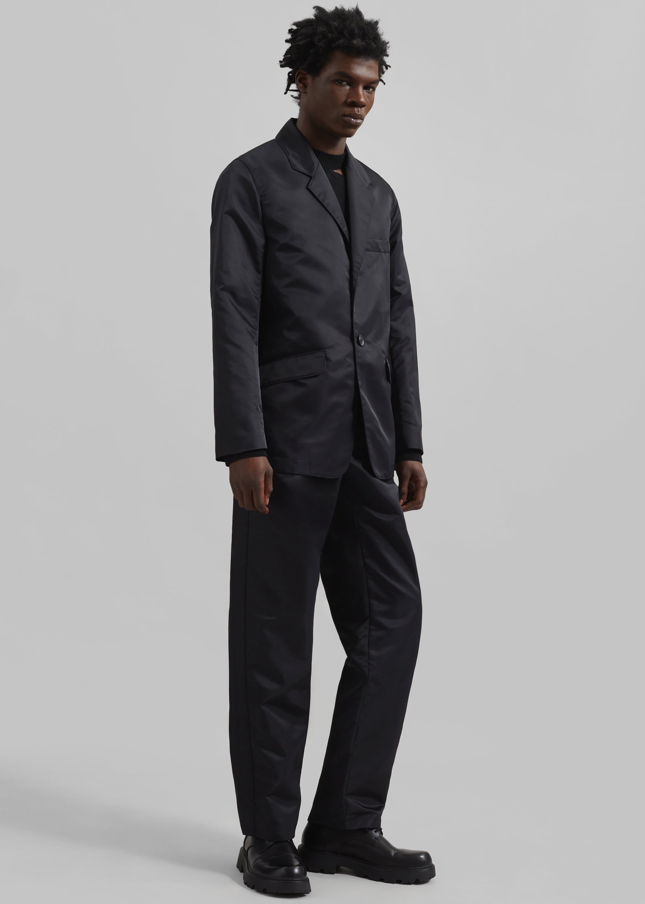 Shop the look image for Louis Gabriel Nouchi Straight-Leg Smoking Polyamide Trousers - Black