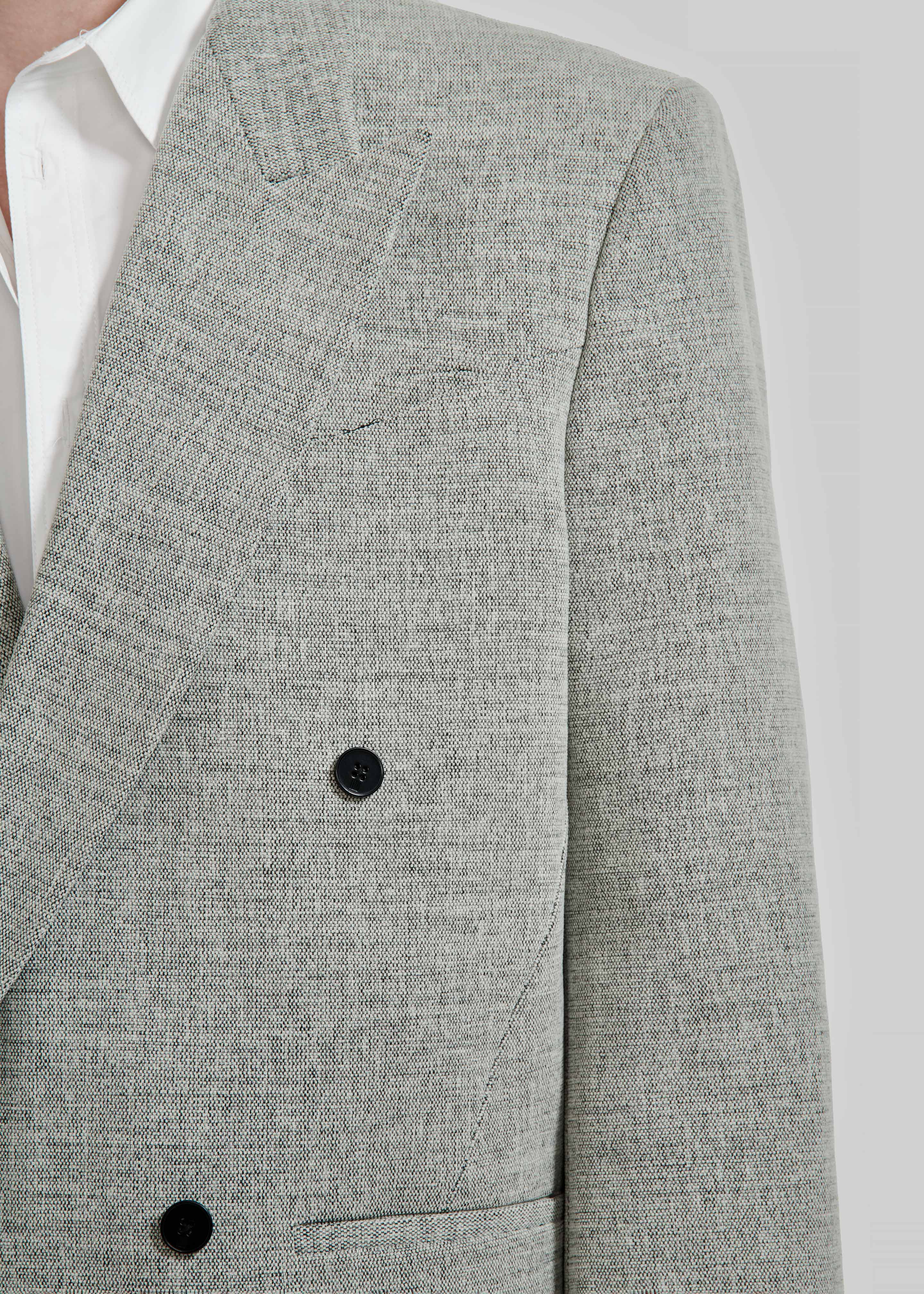 Louis Gabriel Nouchi Double Breasted Jacket With 4 Buttons - Grey Melange - 2