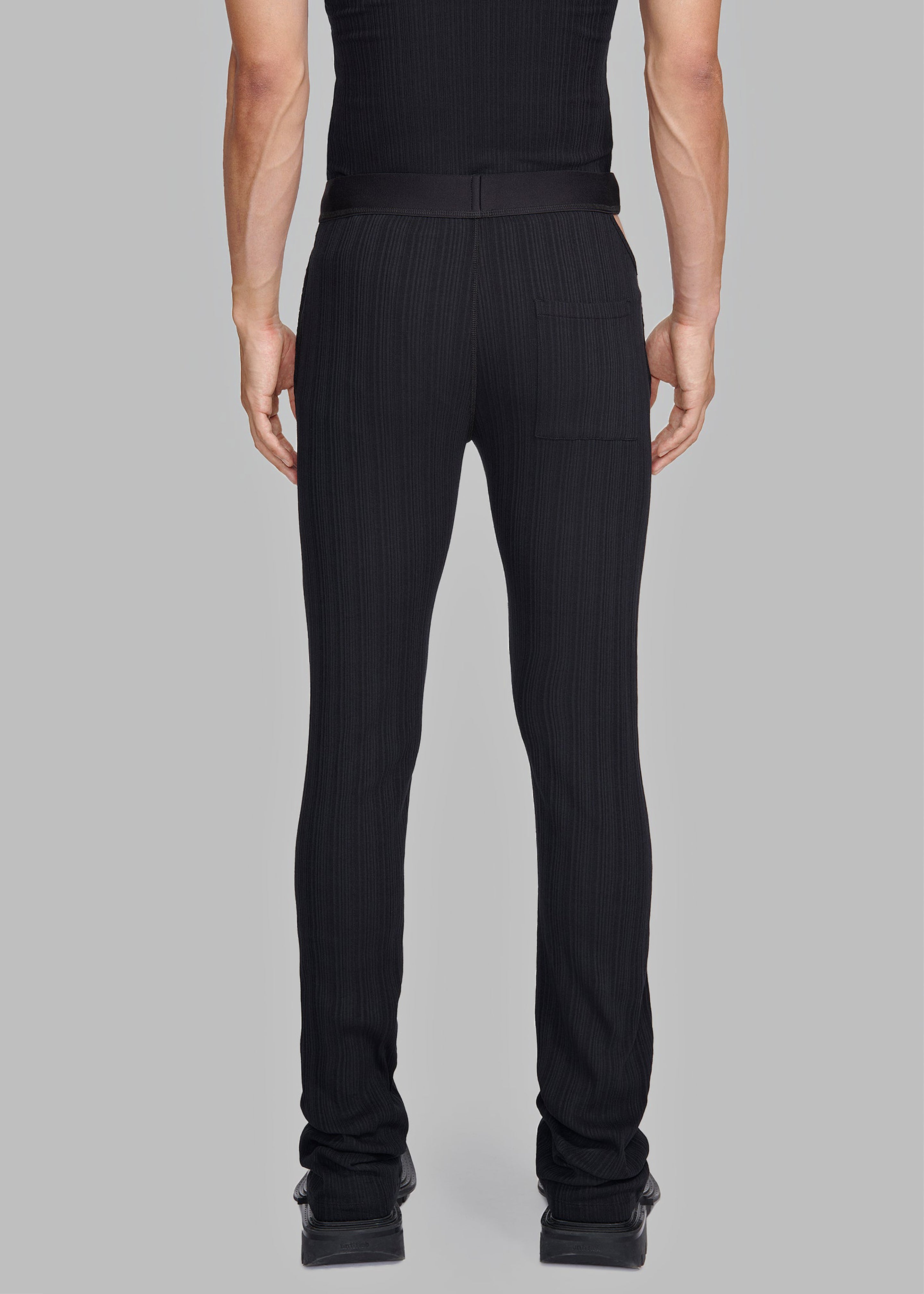Louis Gabriel Nouchi Flared Loungewear Pants With Signature Opening - Black - 4