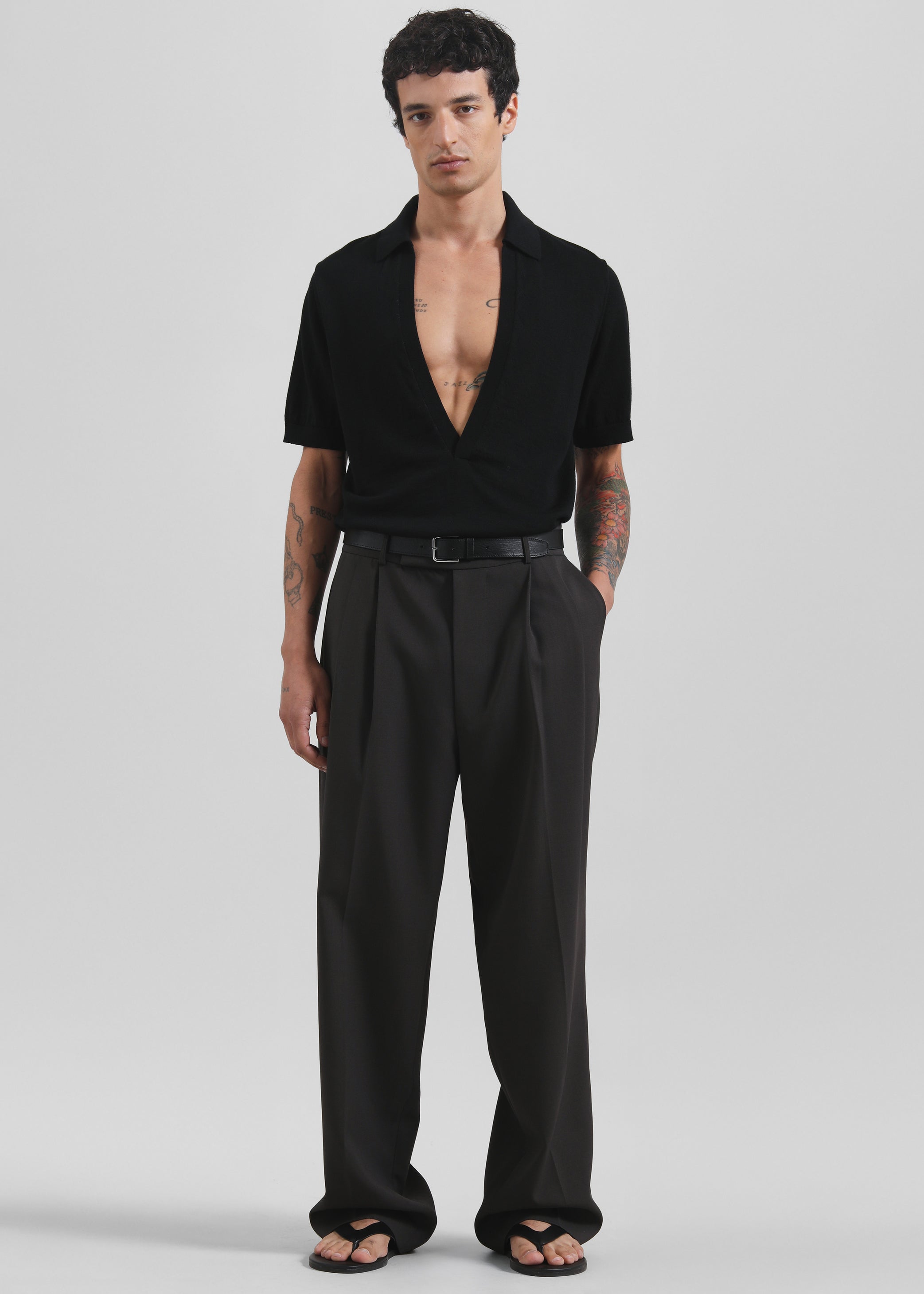Shop the look image for Louis Gabriel Nouchi Polo - Black