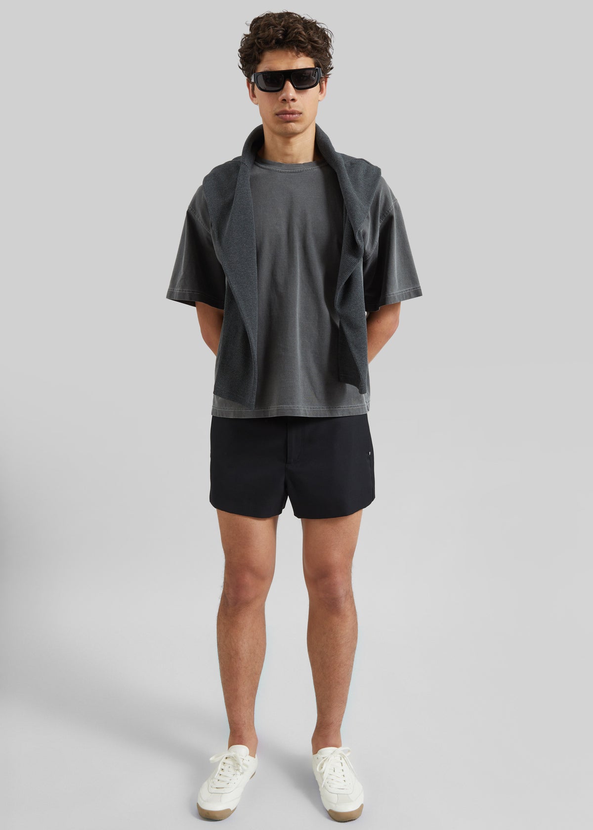 Louis Gabriel Nouchi Wool Suit Shorts - Black - 5