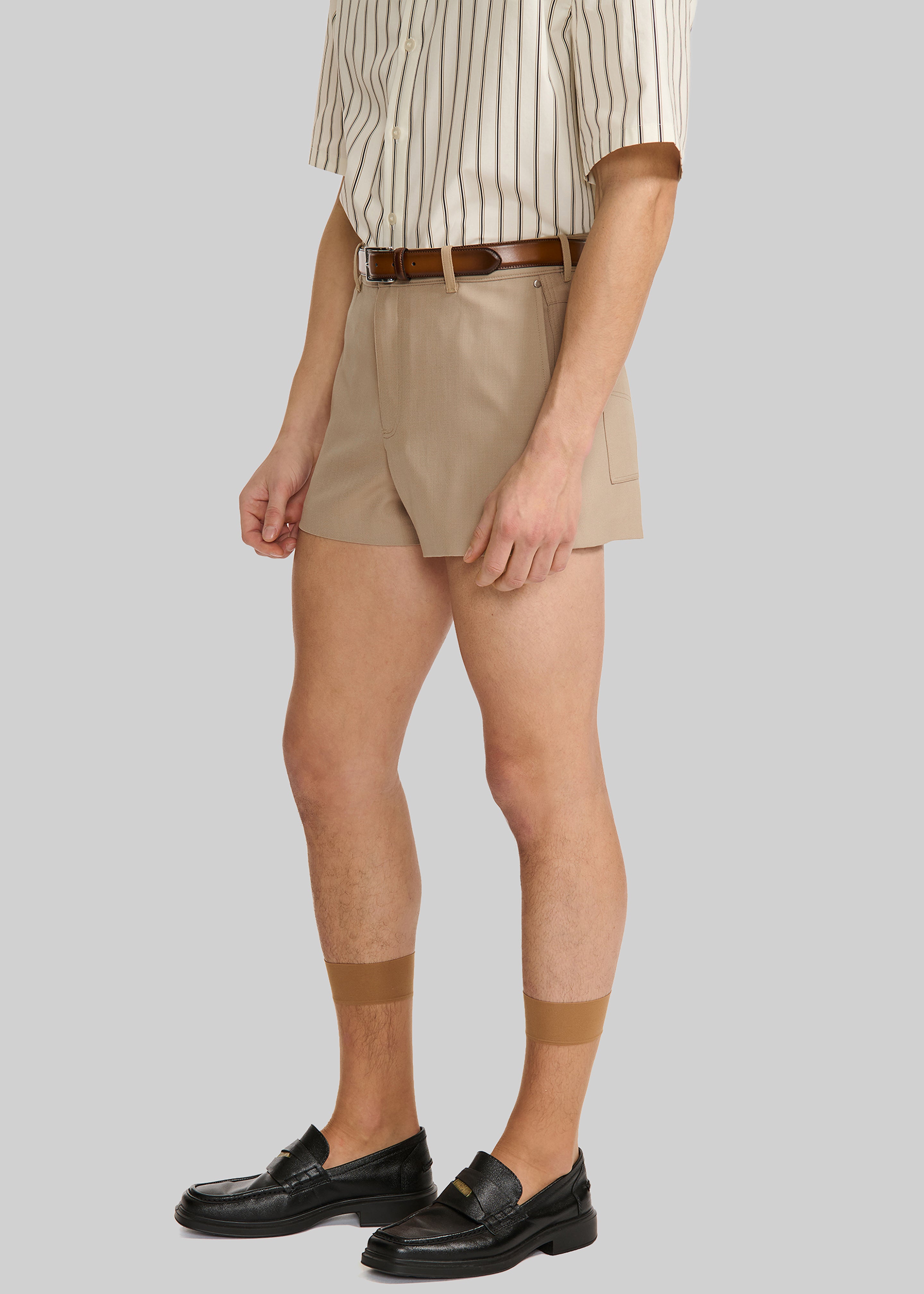 Louis Gabriel Nouchi Wool Suit Shorts - Sand - 2