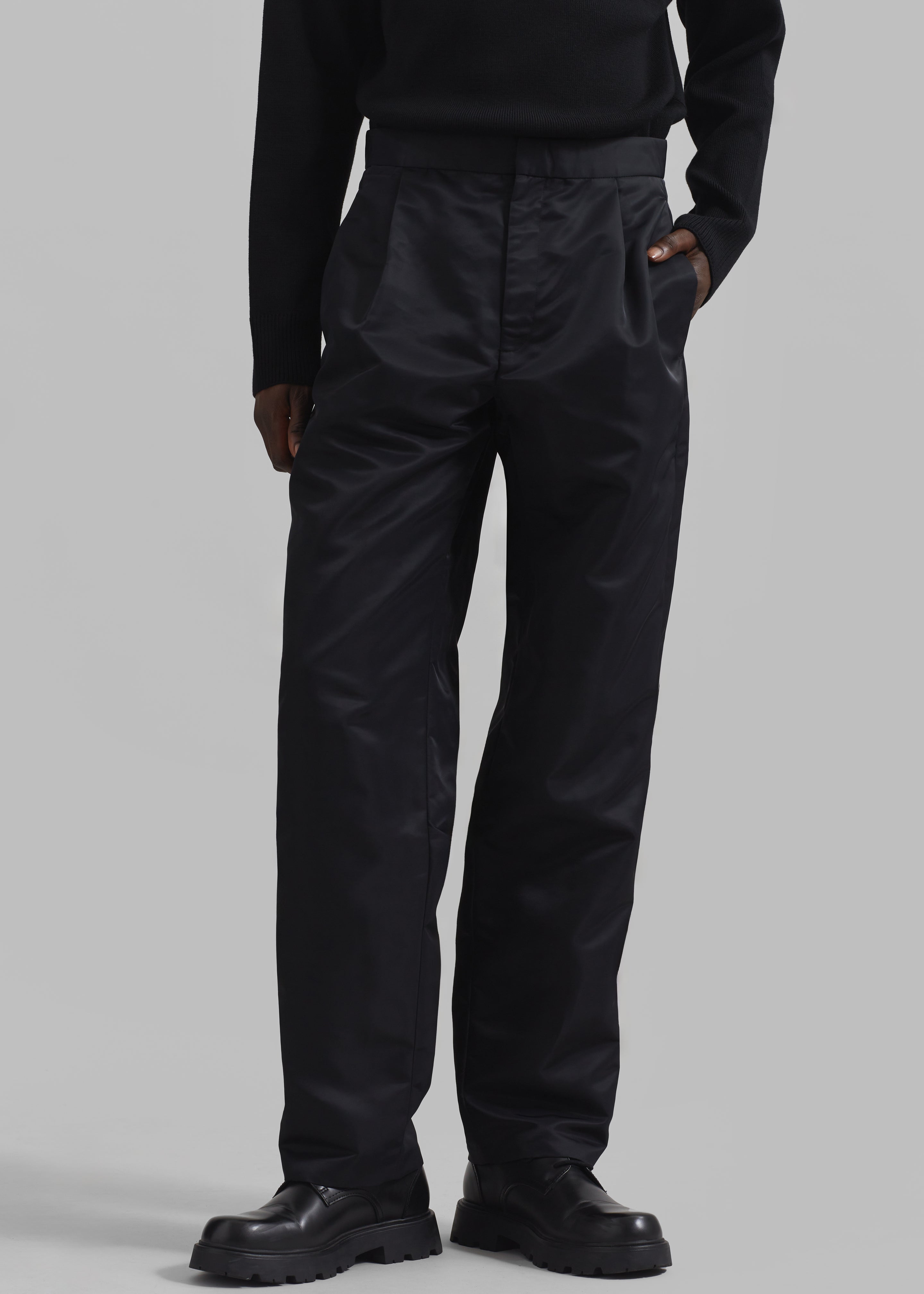 Louis Gabriel Nouchi Straight-Leg Smoking Polyamide Trousers - Black - 1