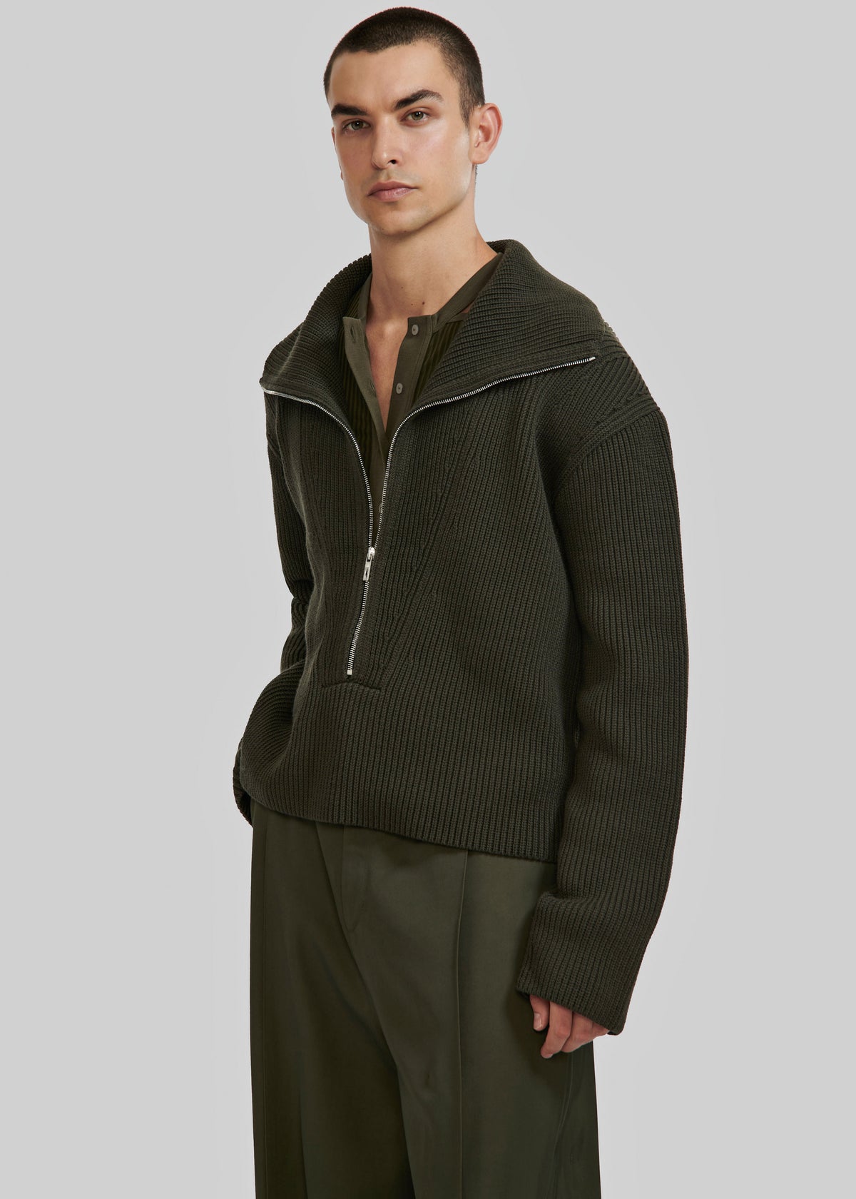 Louis Gabriel Nouchi Trucker Jumper - Army - 3