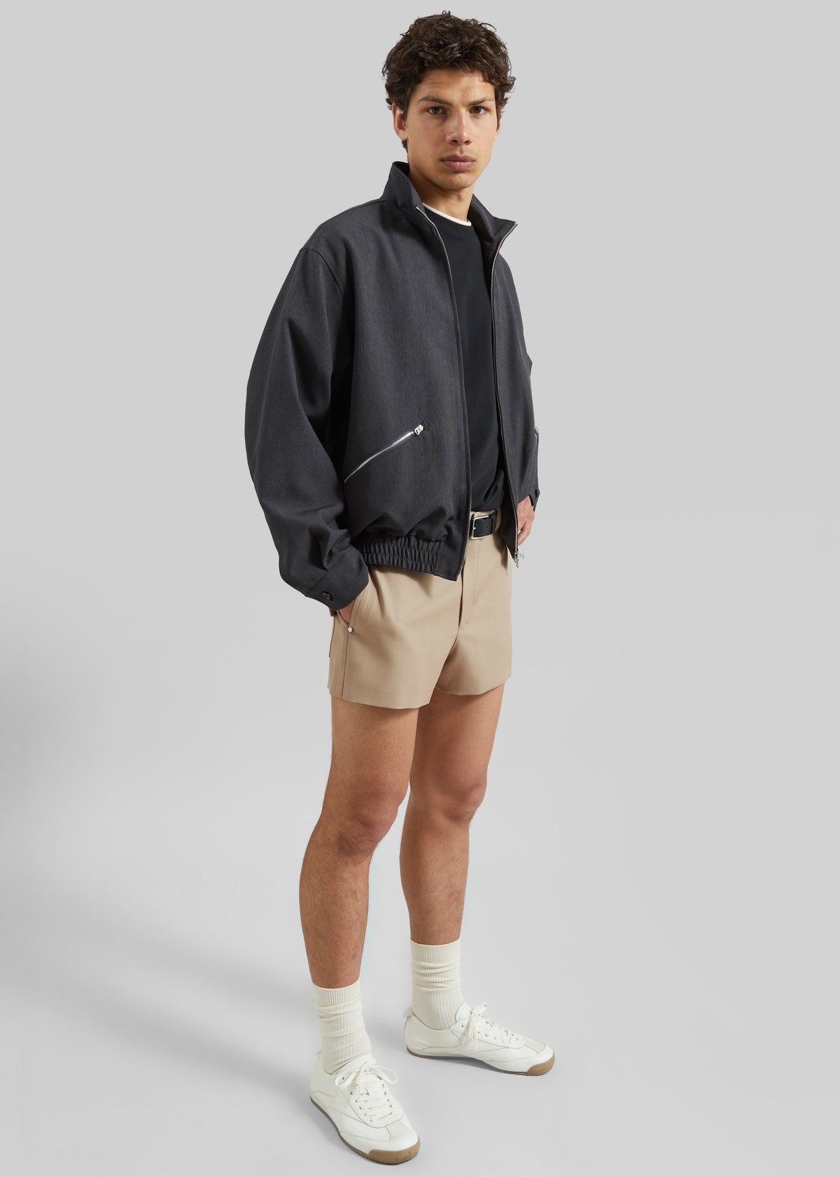 Louis Gabriel Nouchi Wool Suit Shorts - Sand - 1