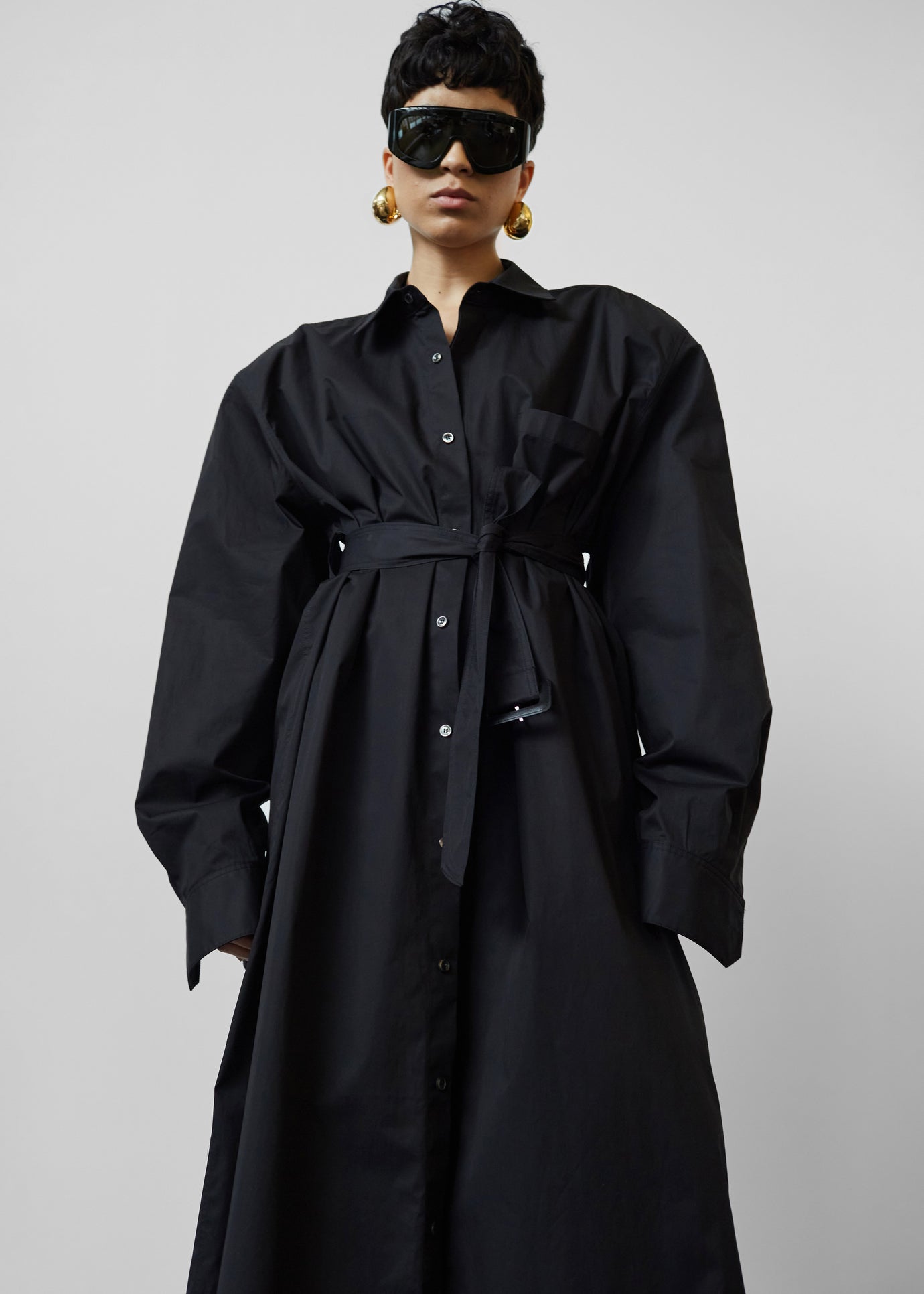 Louisa Trench Dress - Black - 1
