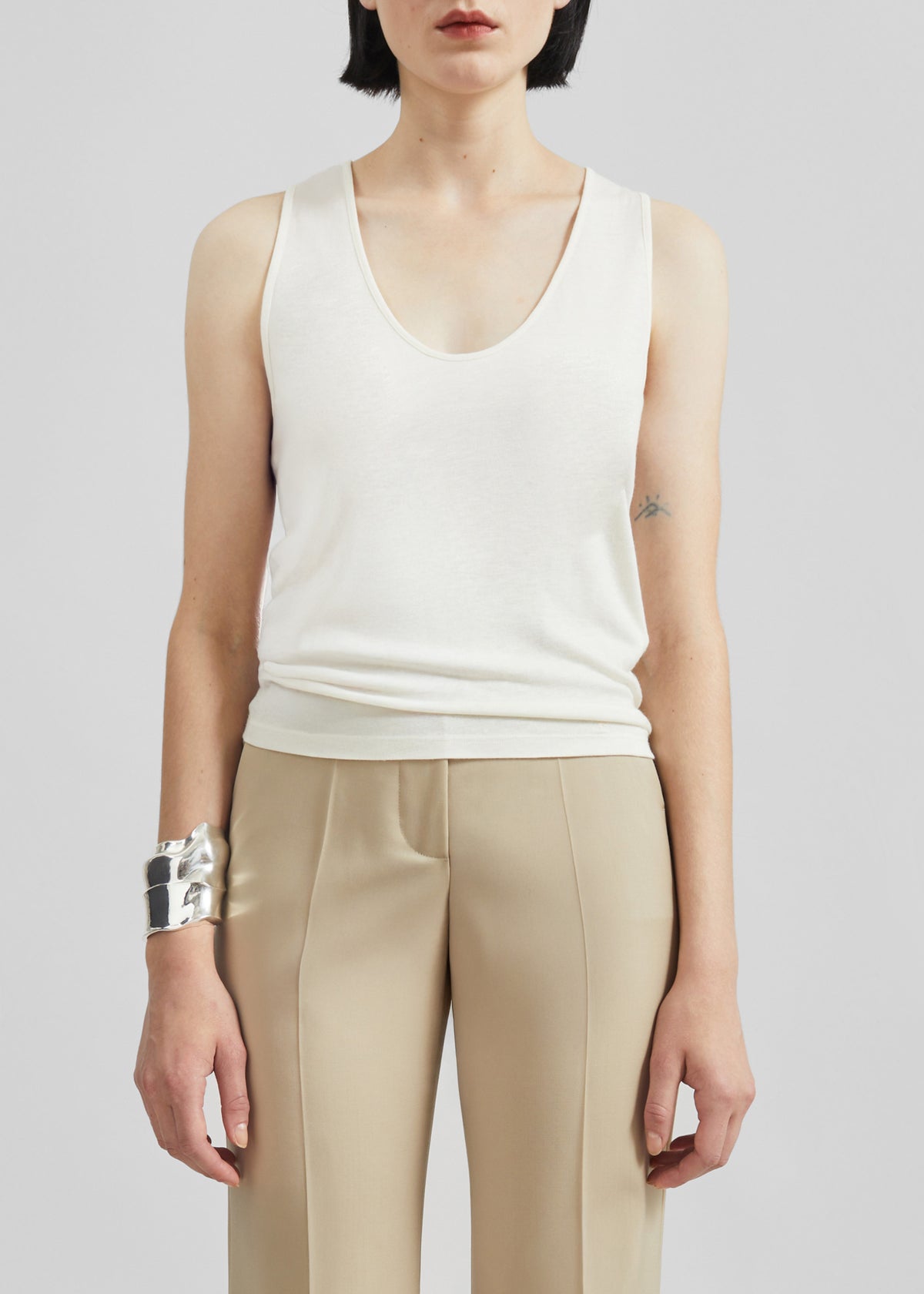 Loulou de Saison Albia LDS Tank Top - Ivory - 3