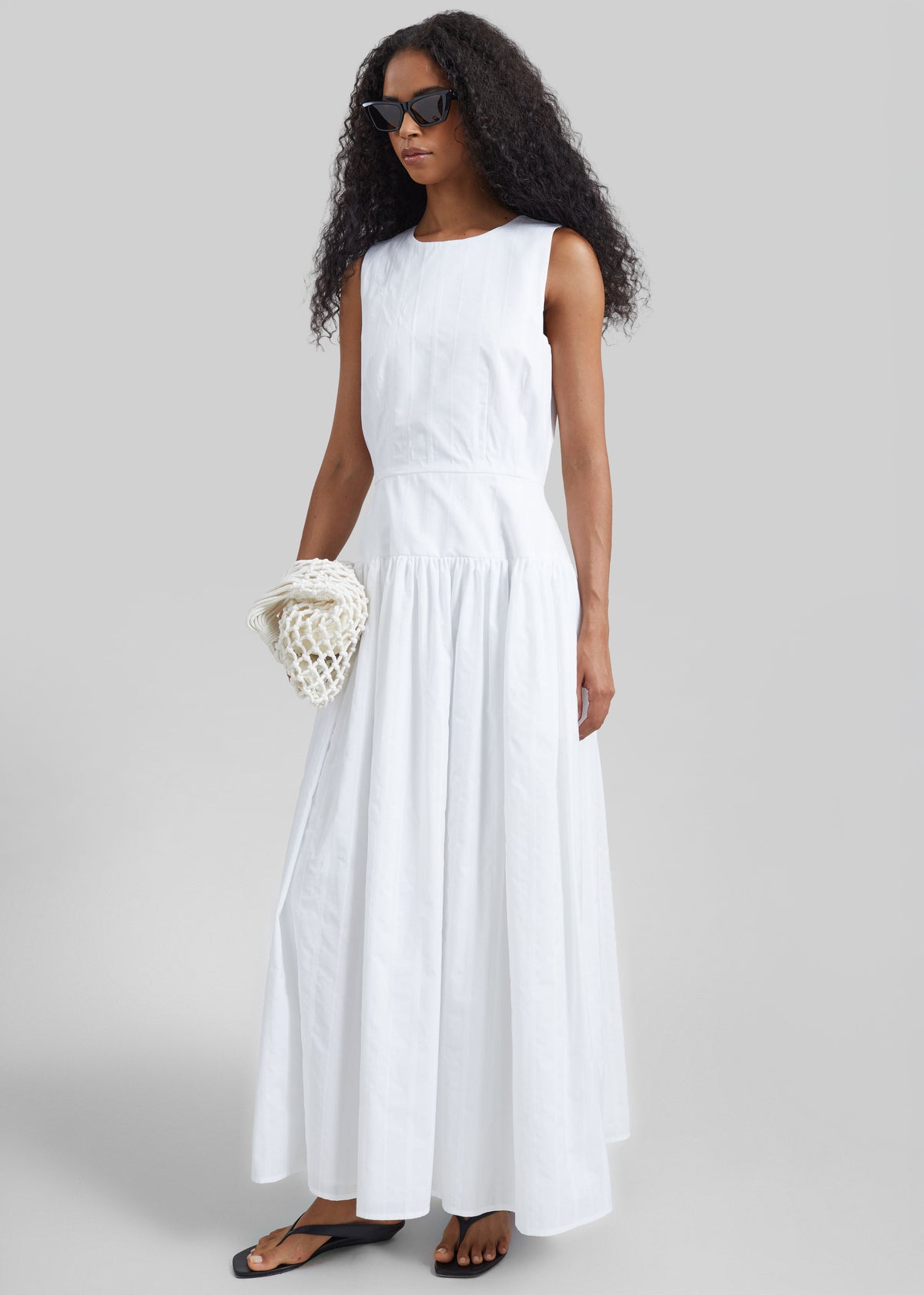Loulou de Saison Ama Flared Dress - White/White - 1