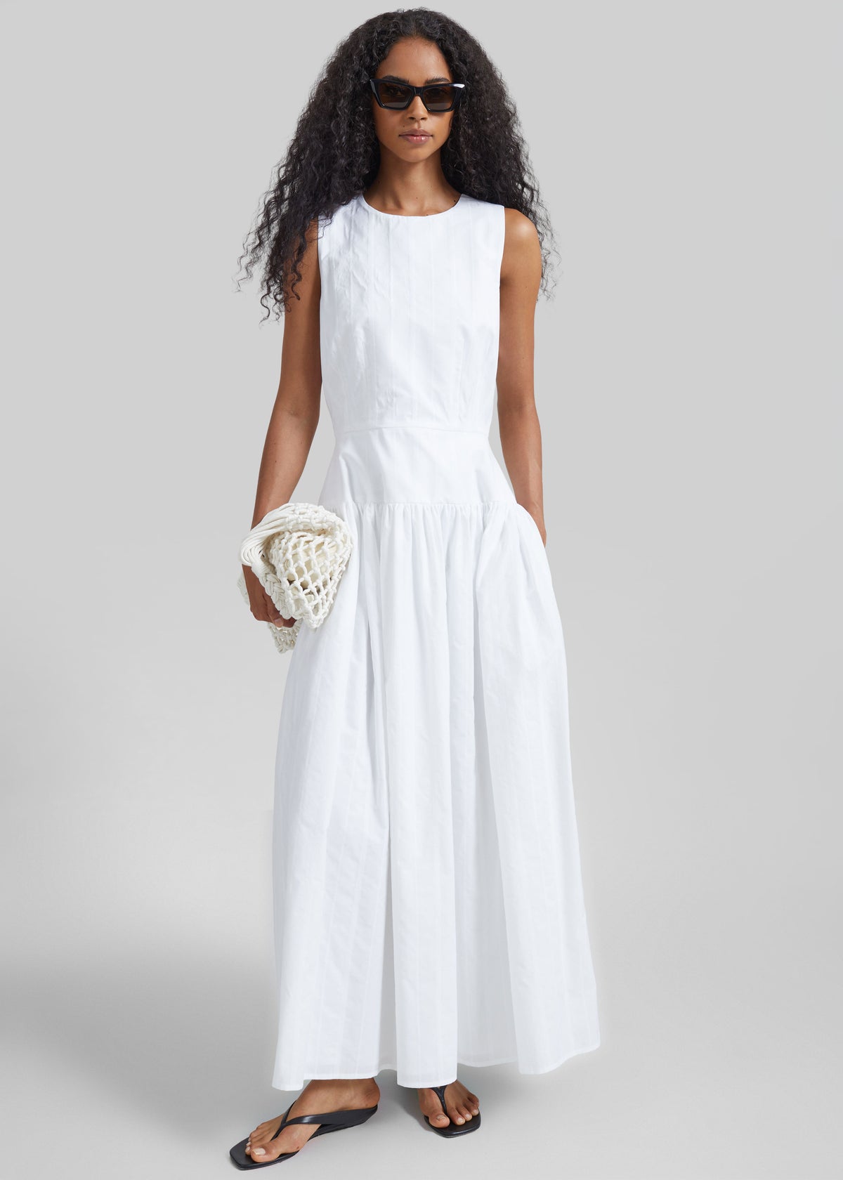 Loulou de Saison Ama Flared Dress - White/White - 2