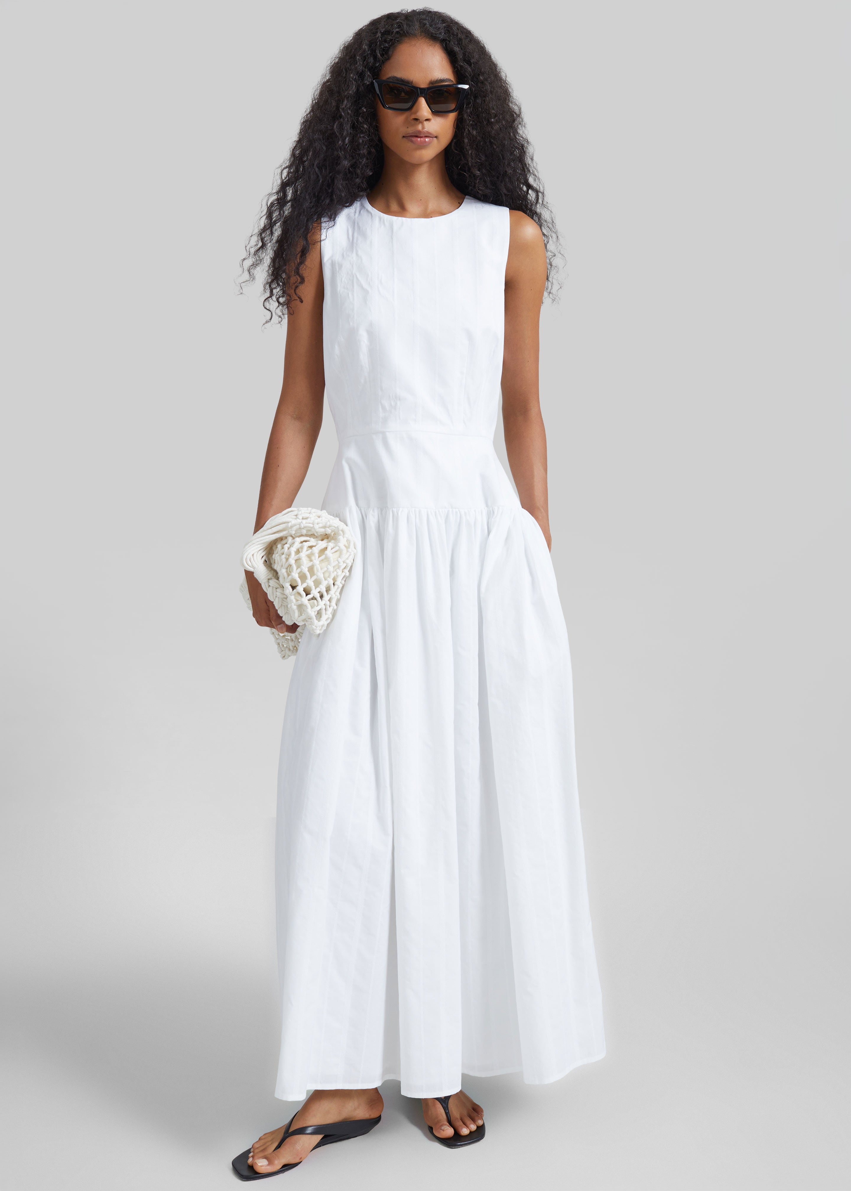 Loulou de Saison Ama Flared Dress - White/White - 2