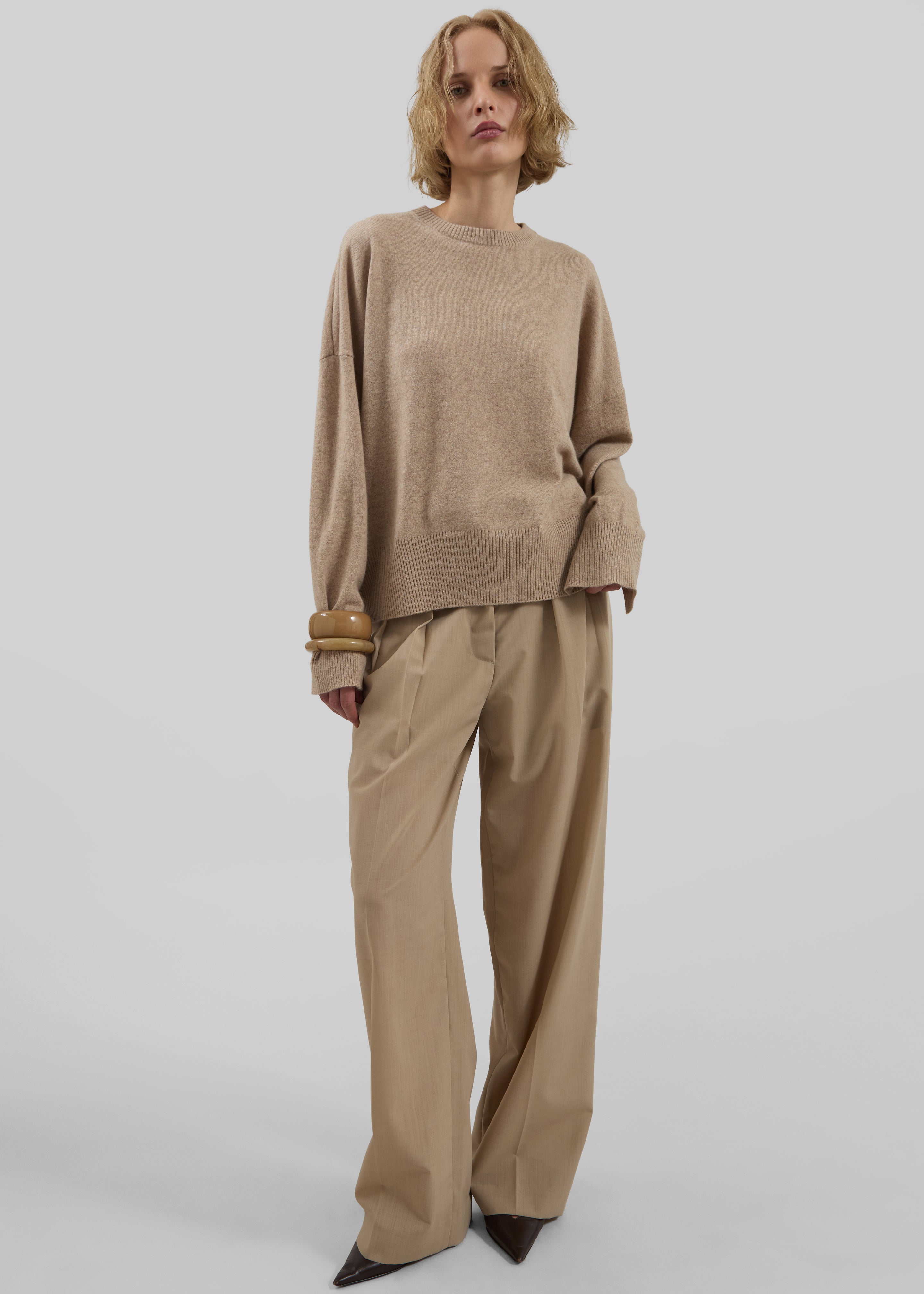 Loulou de Saison Anaa Cashmere Sweater - Beige Melange - 2