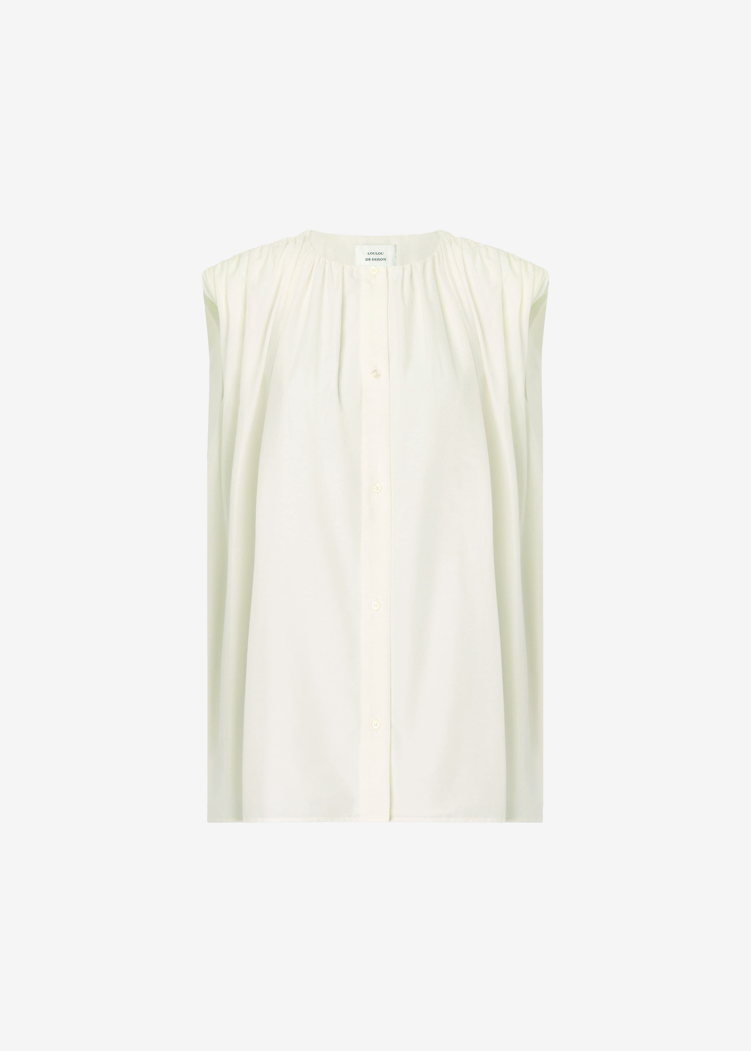 Loulou de Saison Anca Gathered Blouse - Ivory - 6