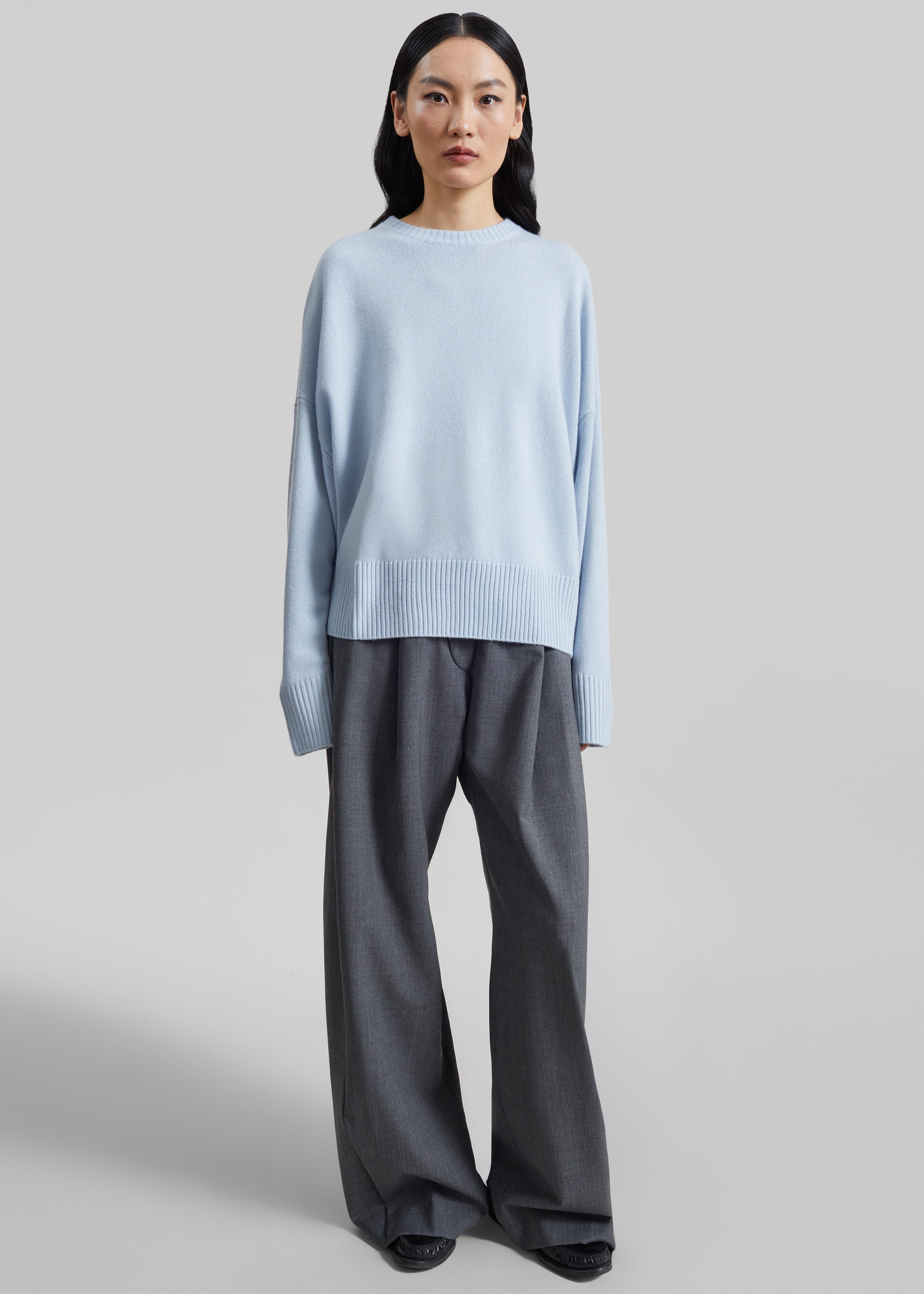Loulou de Saison Anton Lds Crewneck Sweater - Light Blue - 1