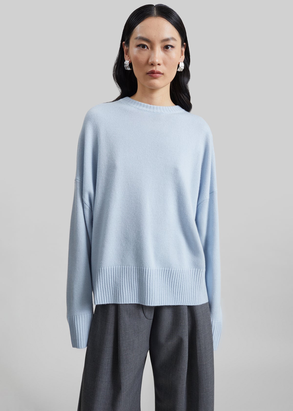 Loulou de Saison Anton Lds Crewneck Sweater - Light Blue - 4
