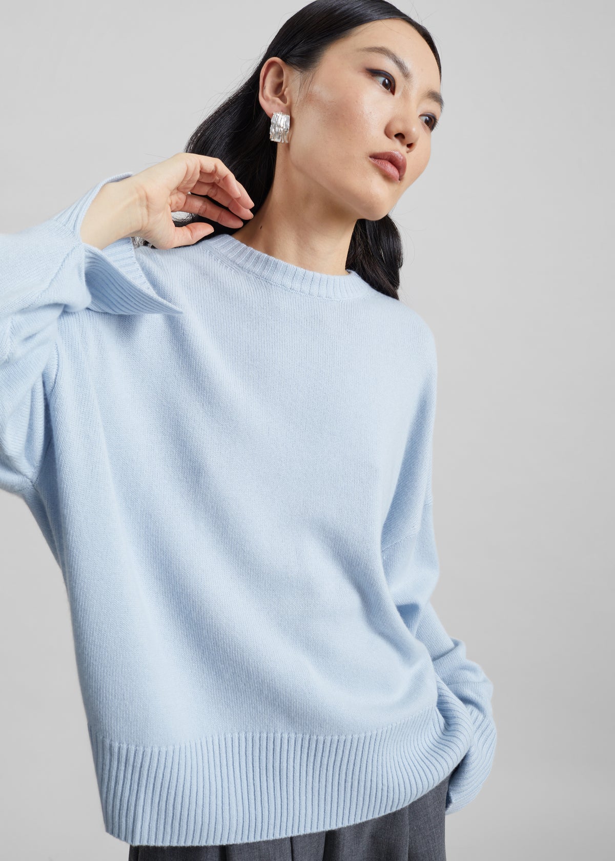 Loulou de Saison Anton Lds Crewneck Sweater - Light Blue - 2