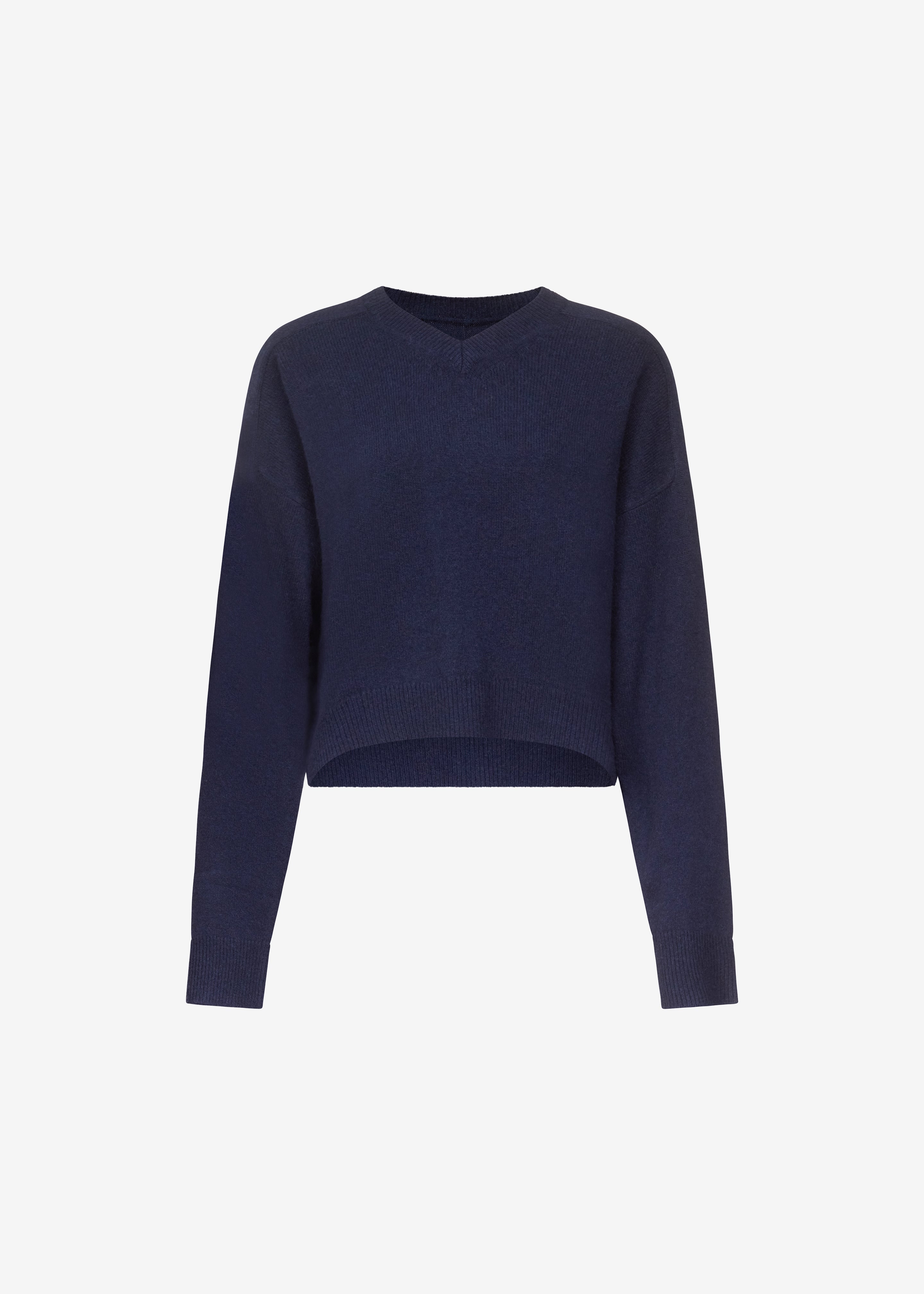 Loulou de Saison Anzor Lds V-Neck Sweater - Navy - 5
