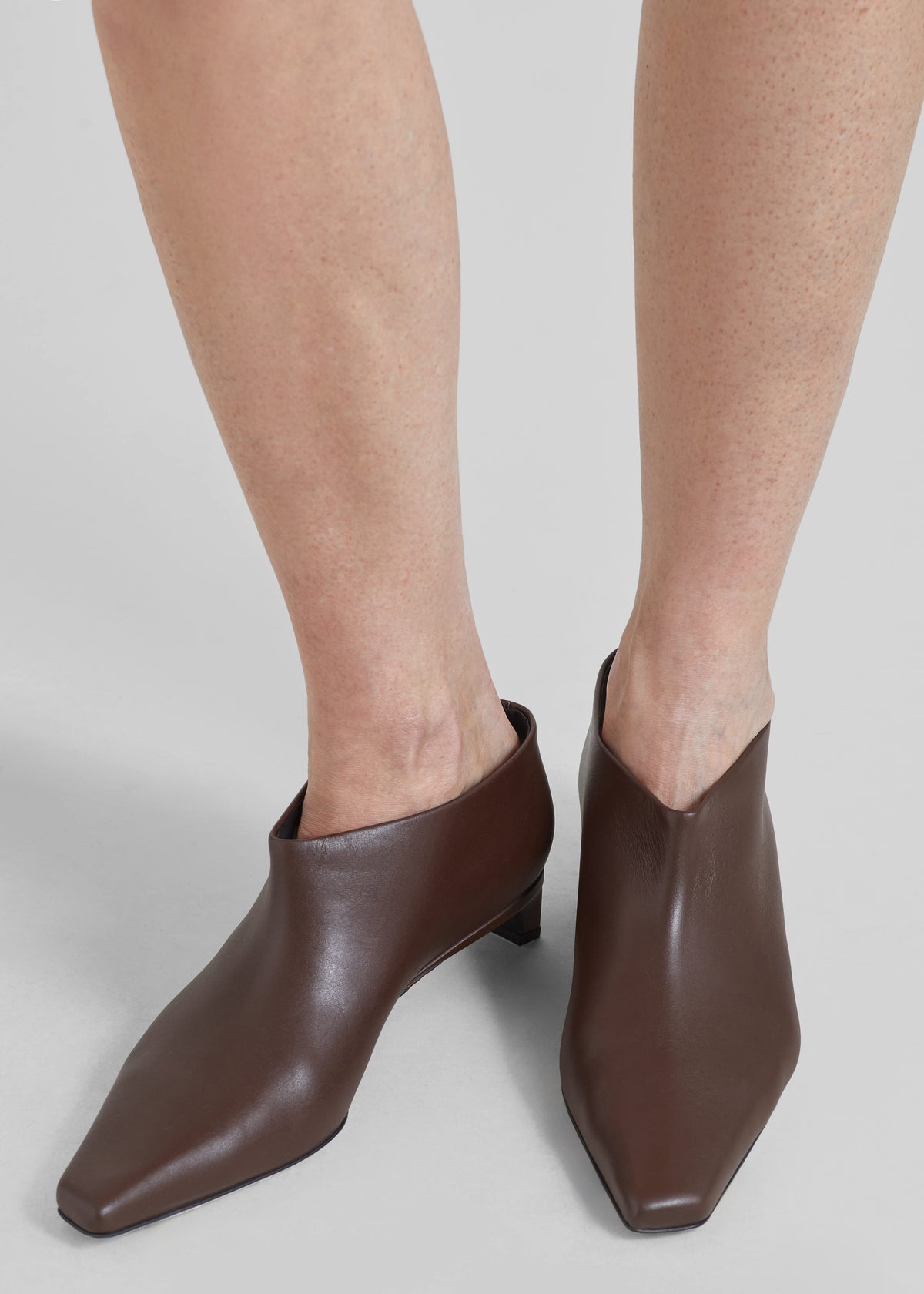 Loulou de Saison Beth Kitten Heel Ankle Boots - Coffee