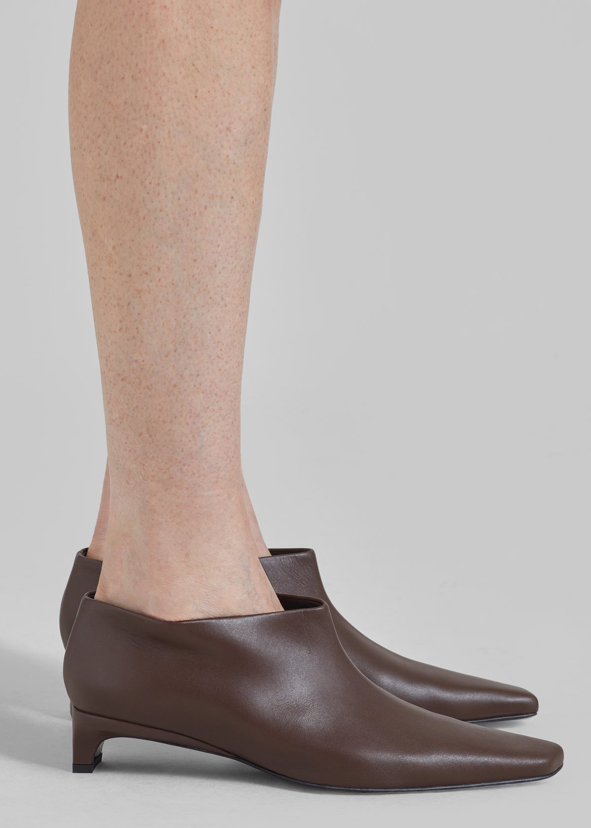 Loulou de Saison Beth Kitten Heel Ankle Boots - Coffee