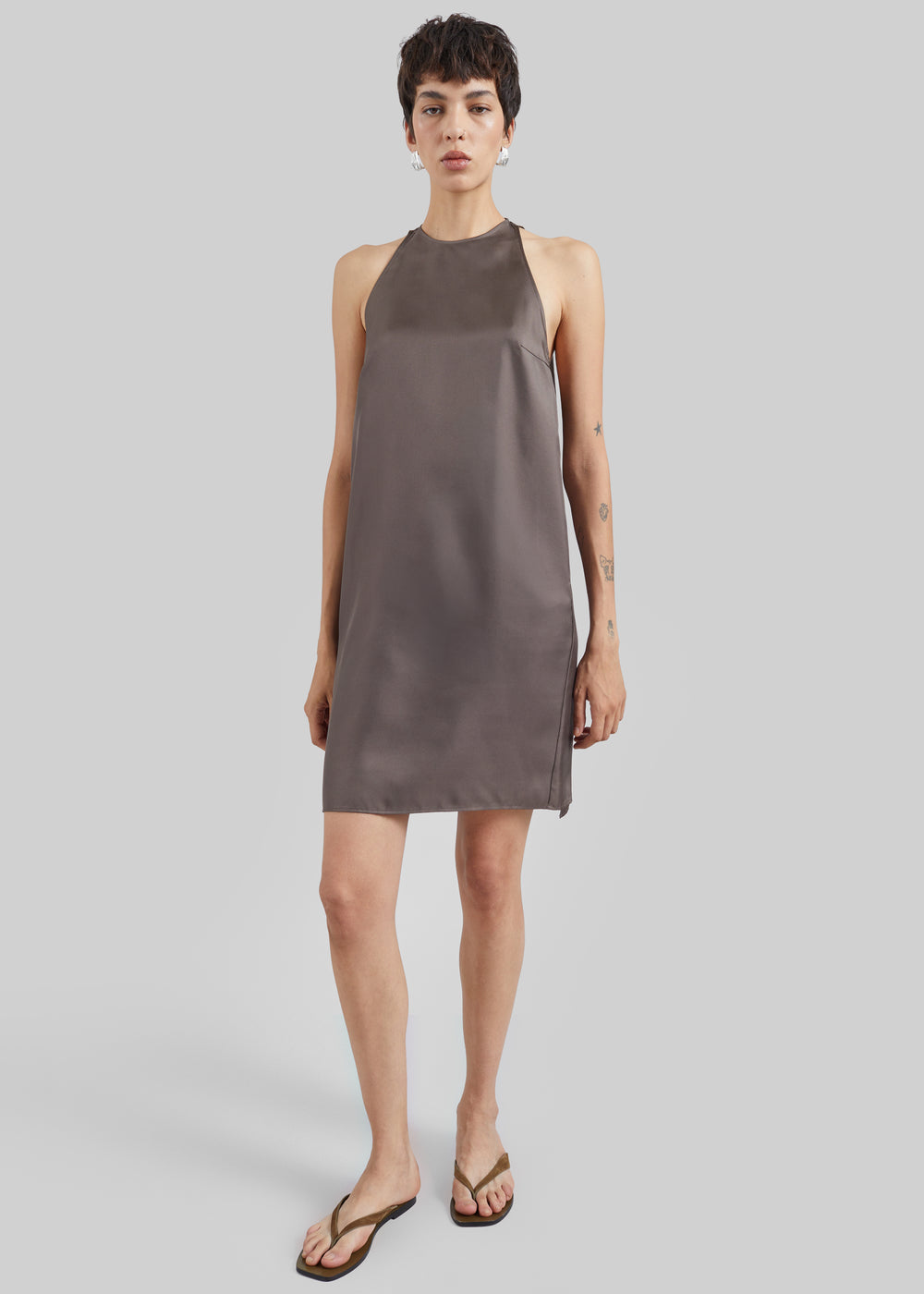 Loulou de Saison Bruna Cape Dress - Dark Brown
