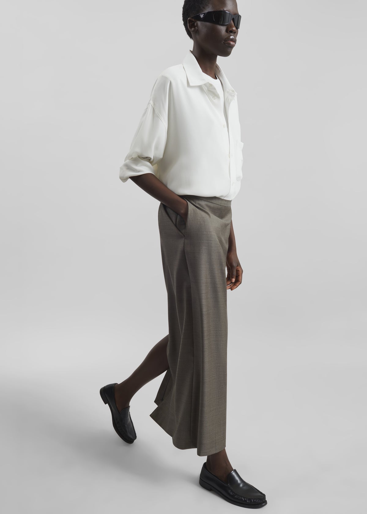 Loulou de Saison Cara Maxi Skirt - Dark Brown Melange - 3
