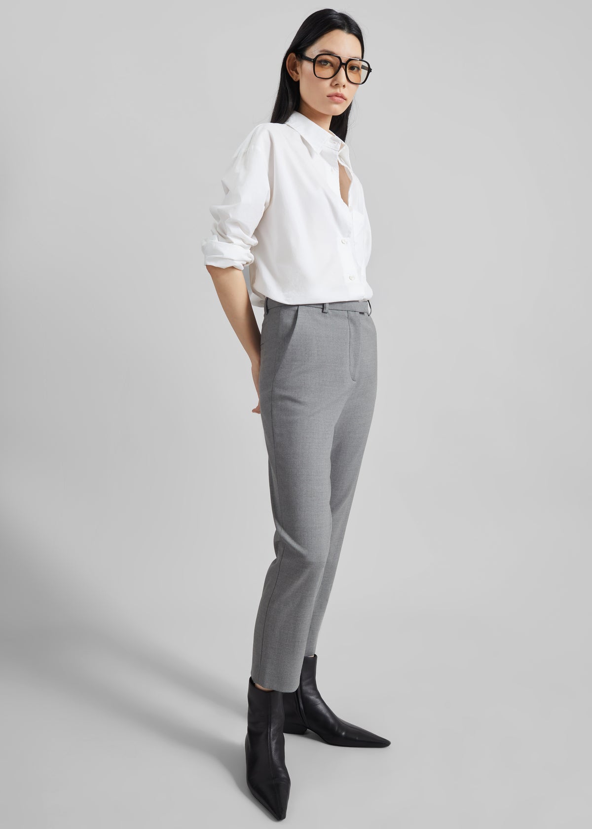 Loulou de Saison Carlo Straight Leg Pants - Grey - 3