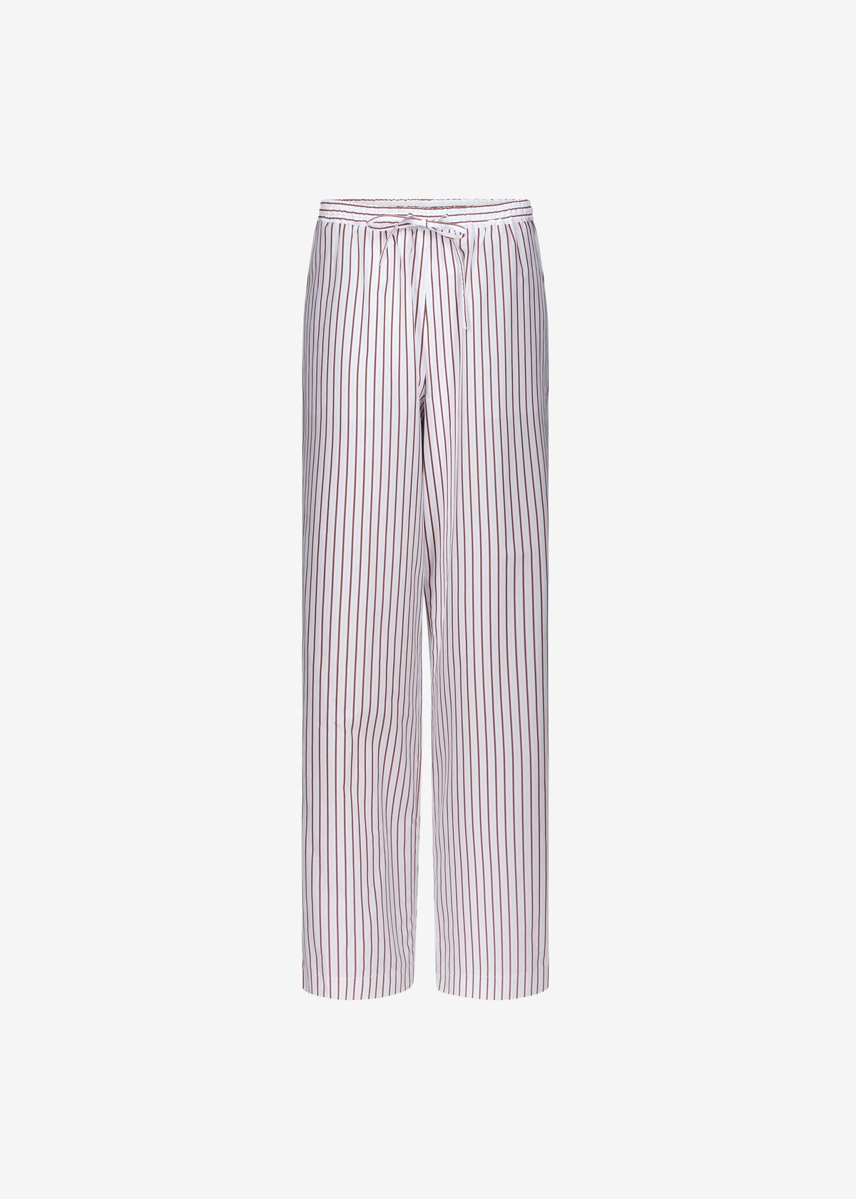 Loulou de Saison Cisco Striped Cotton Trousers - Dark Red/Light Blue - 5
