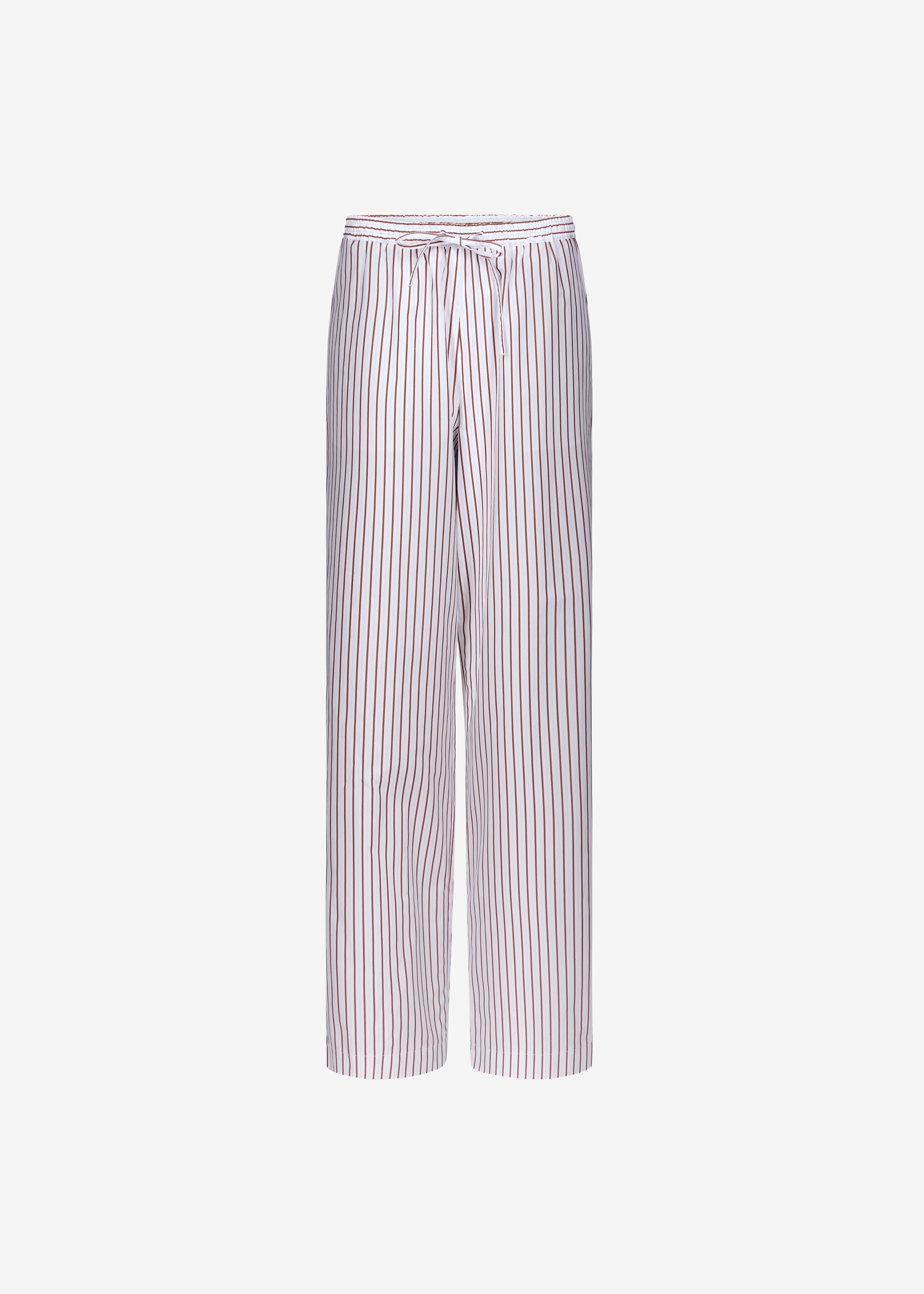 Loulou de Saison Cisco Striped Cotton Trousers - Dark Red/Light Blue - 5