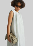 Loulou de Saison Cora Midi Cotton Silk Voile Dress - Mist