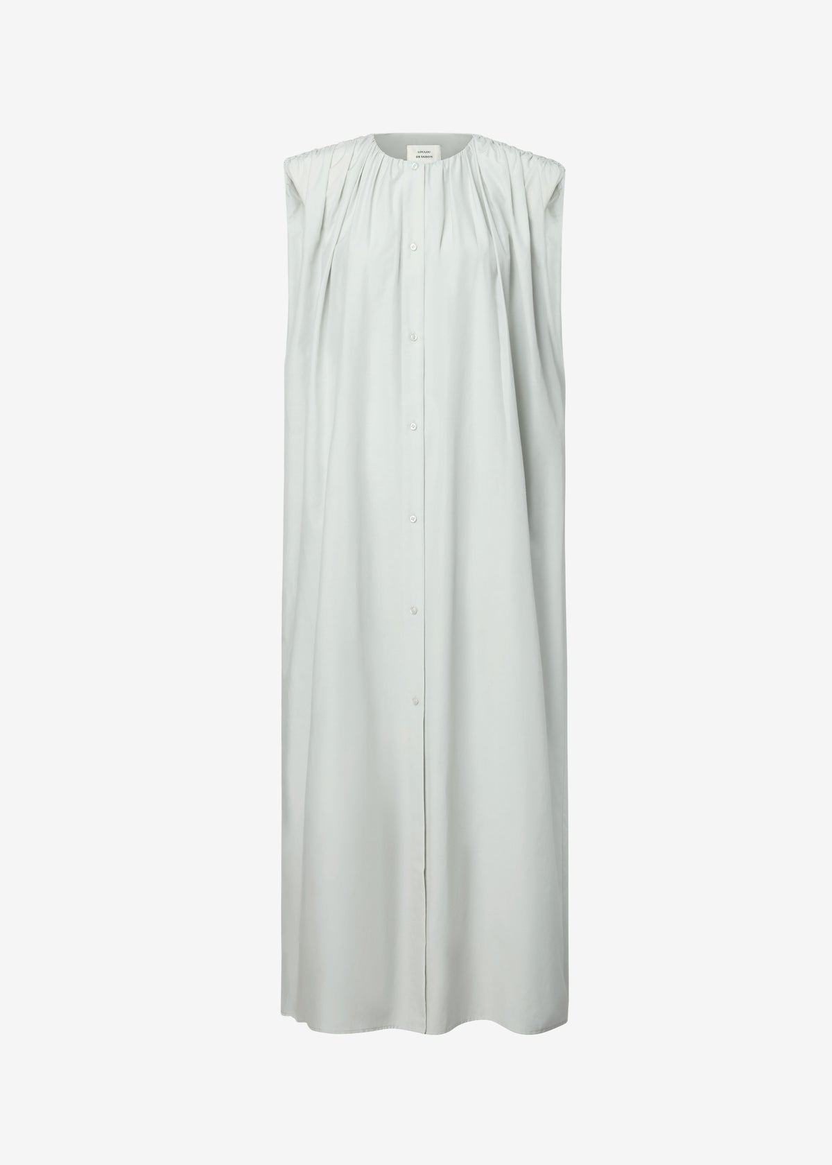 Loulou de Saison Cora Midi Cotton Silk Voile Dress - Mist - 5