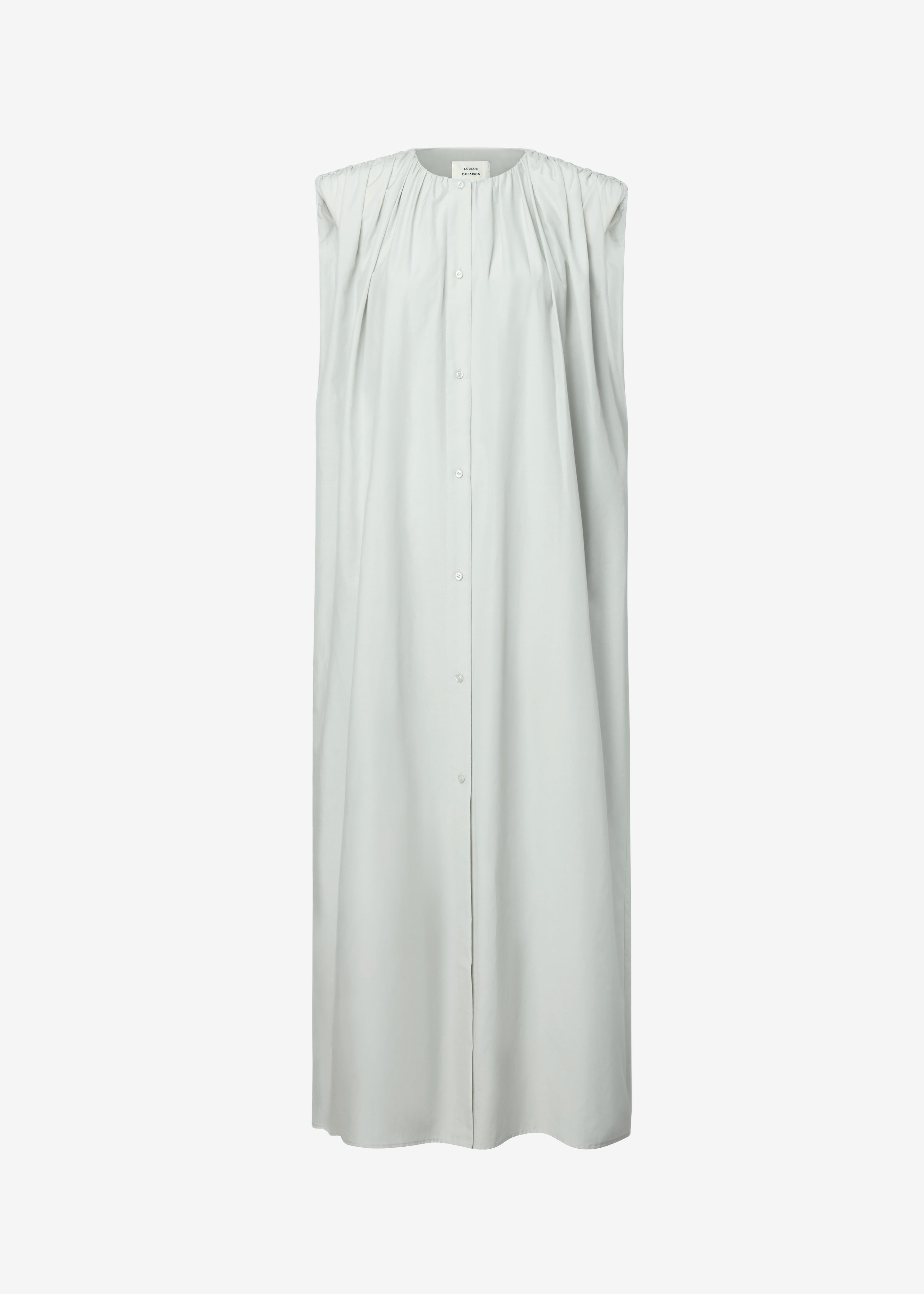 Loulou de Saison Cora Midi Cotton Silk Voile Dress - Mist - 5